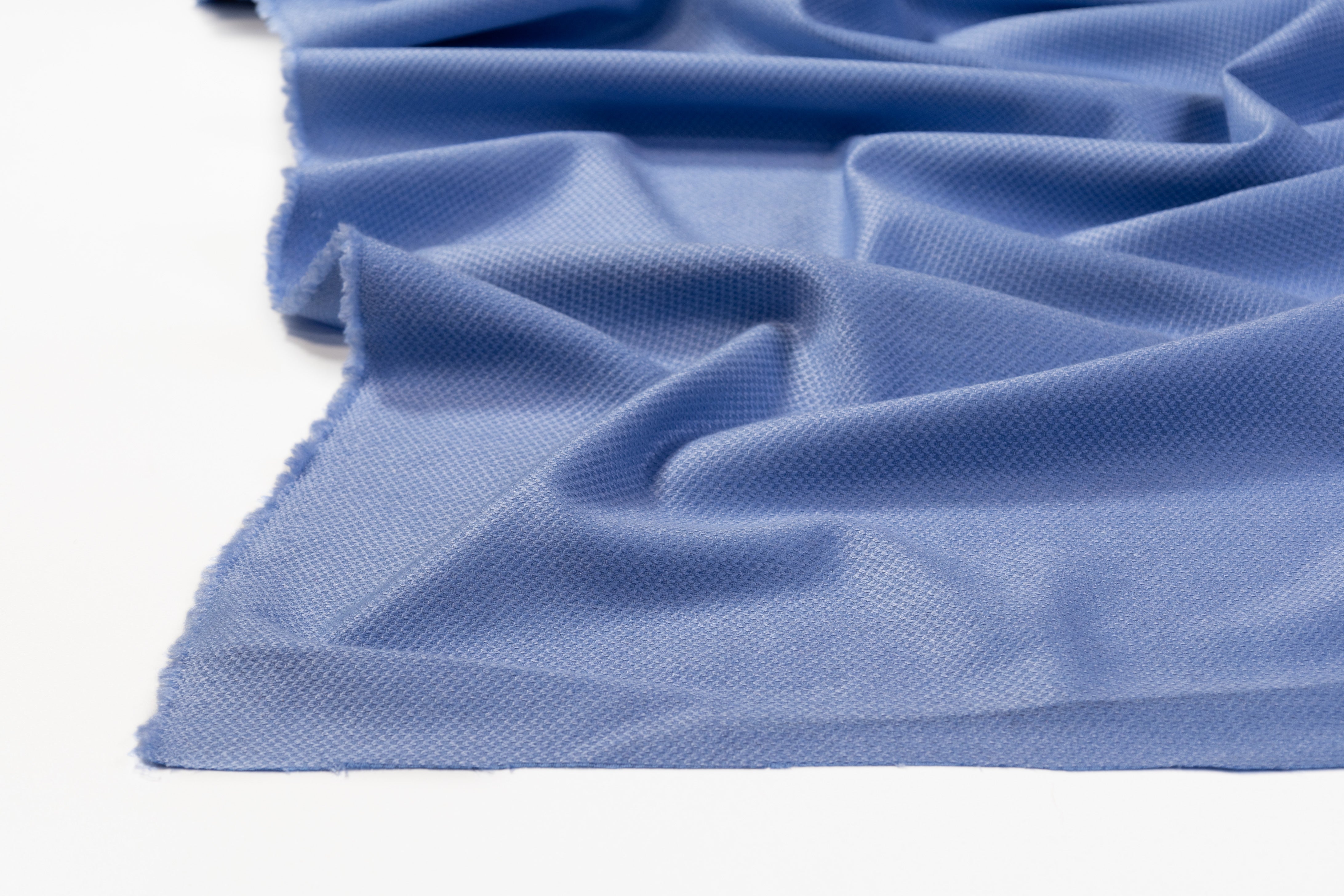Italian Wool Silk Cashmere Piqué - Blue
