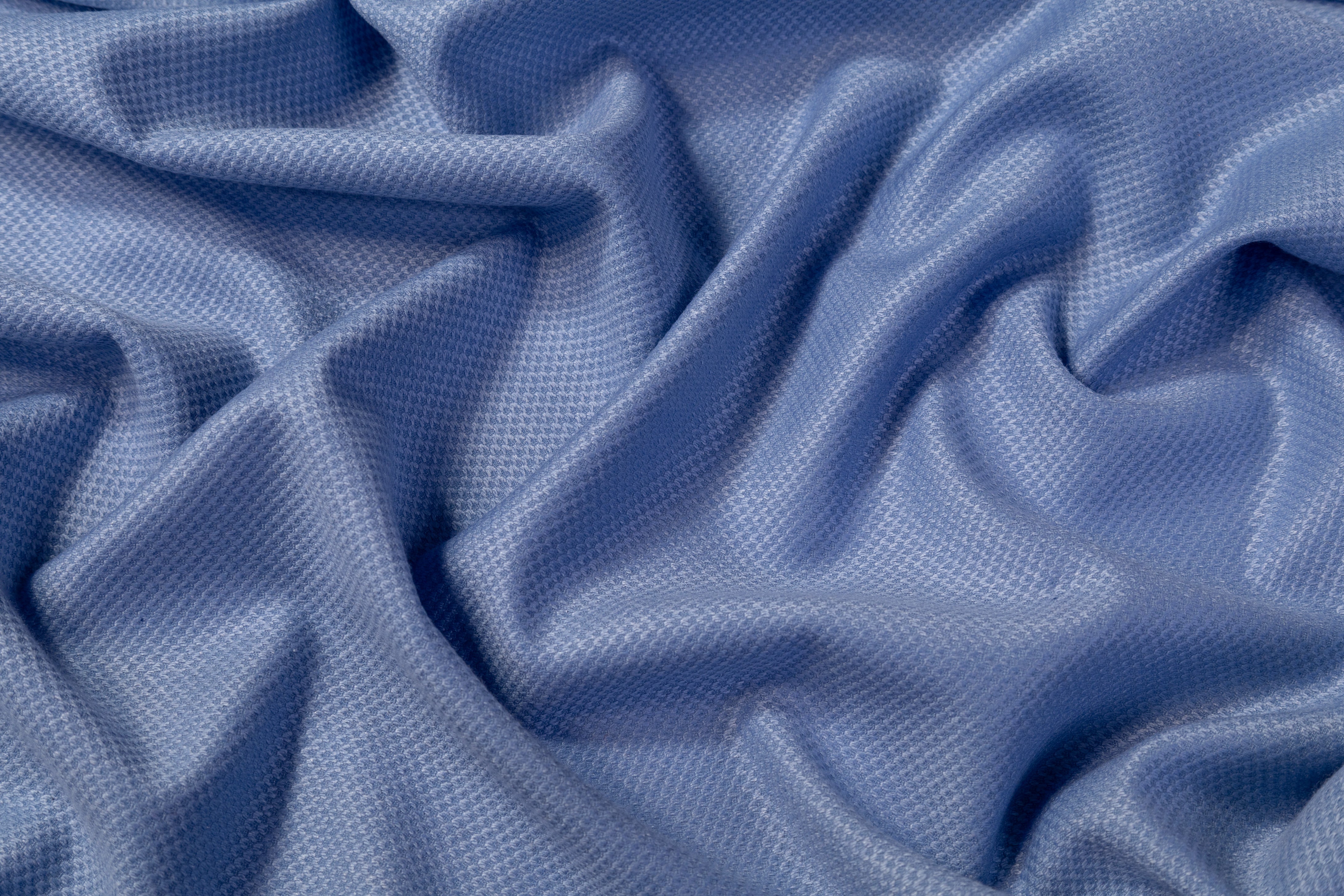 Italian Wool Silk Cashmere Piqué - Blue