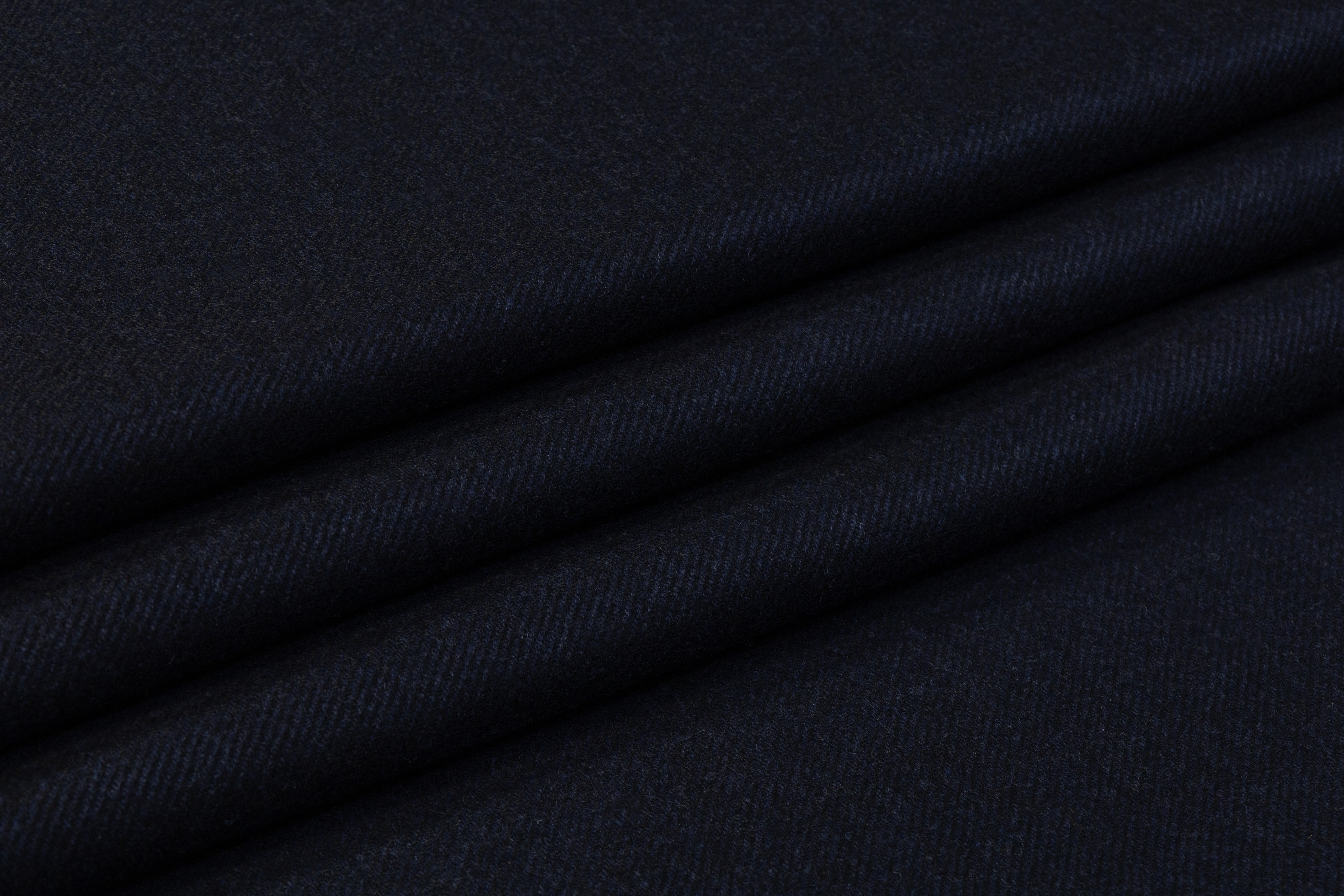 Italian Wool Flannel Suiting - Navy