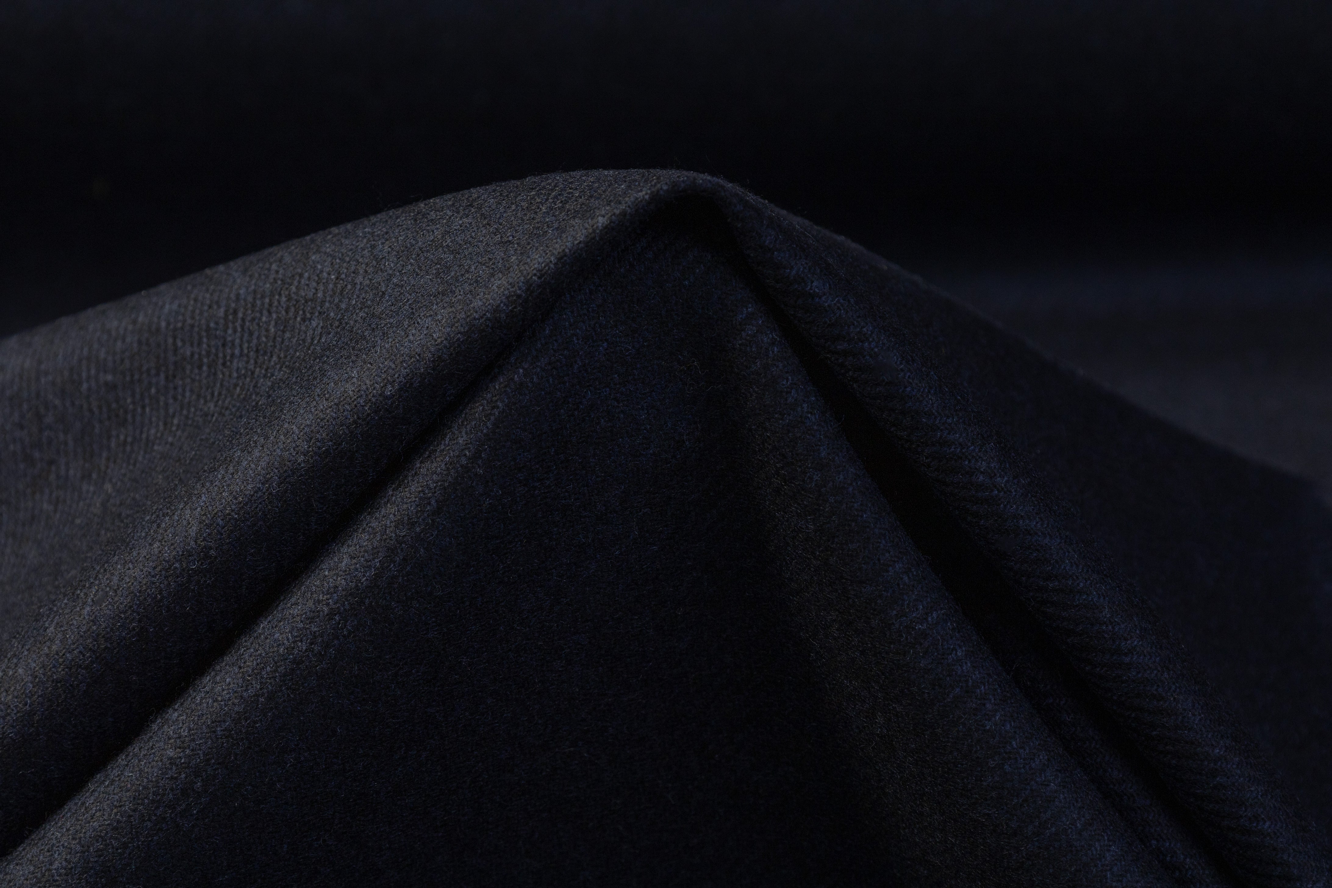 Italian Wool Flannel Suiting - Navy