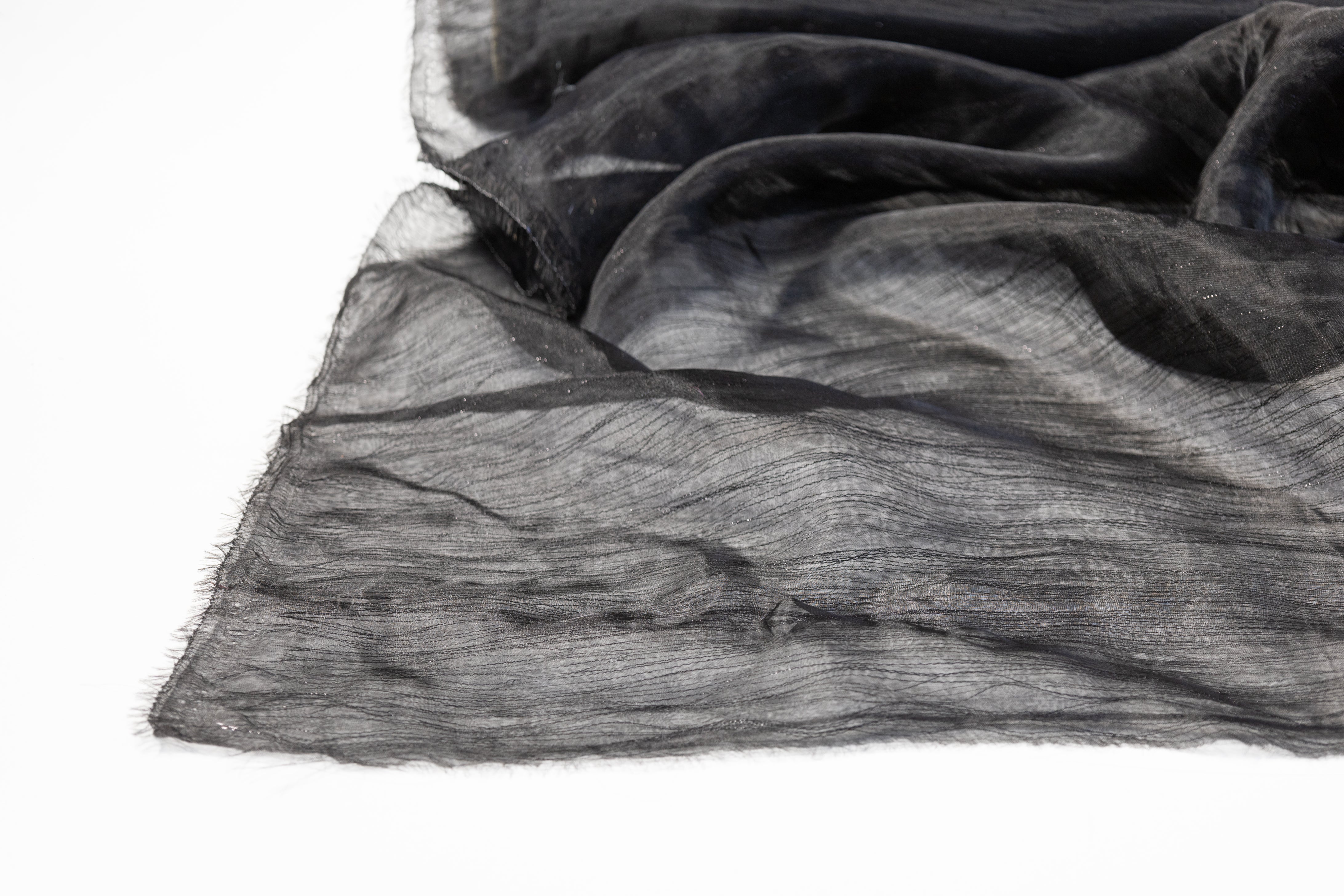 Italian Double Metallic Organza Novelty - Black