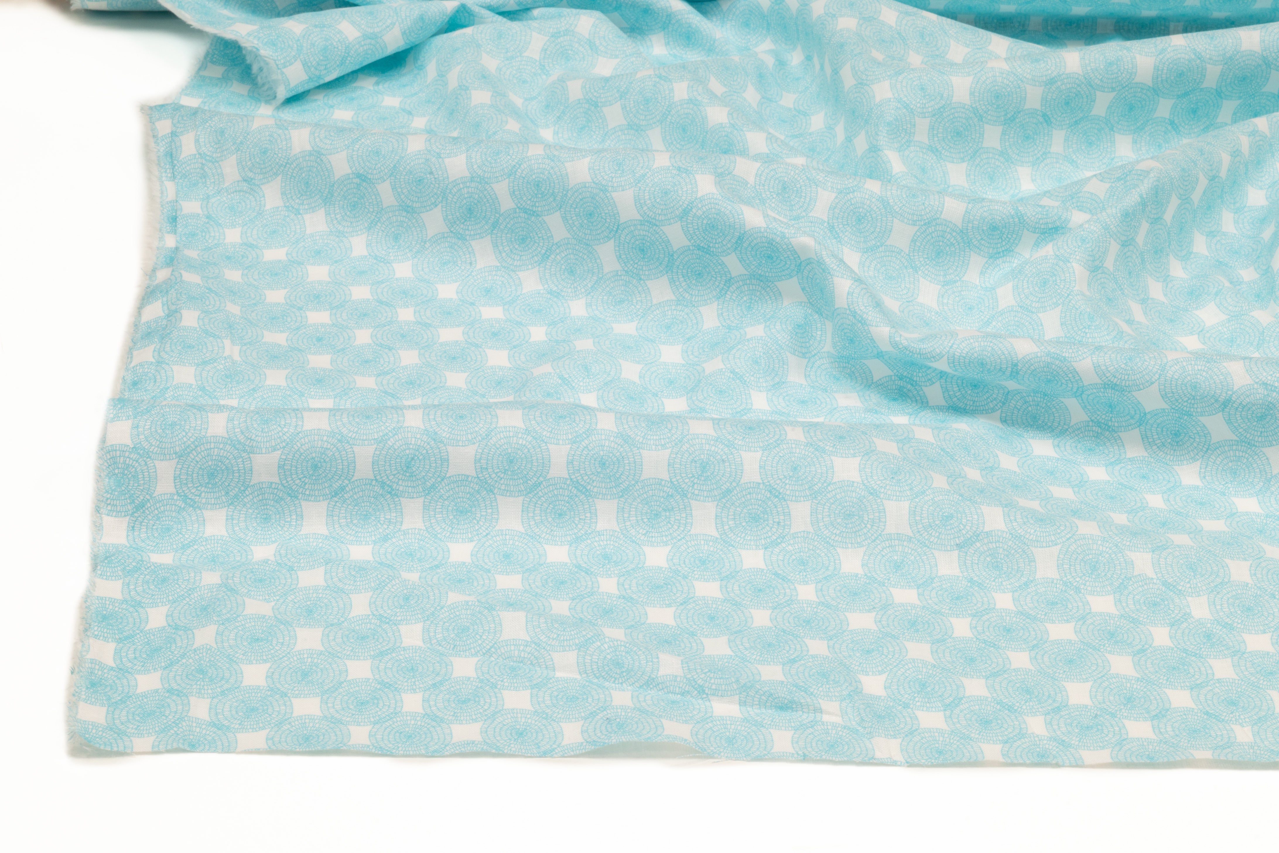 Italian Cotton Linen Blend - Aqua Blue