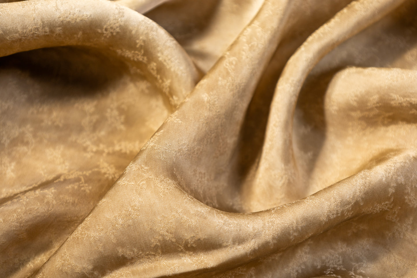 Intricate Floral Viscose Jacquard - Antique Gold