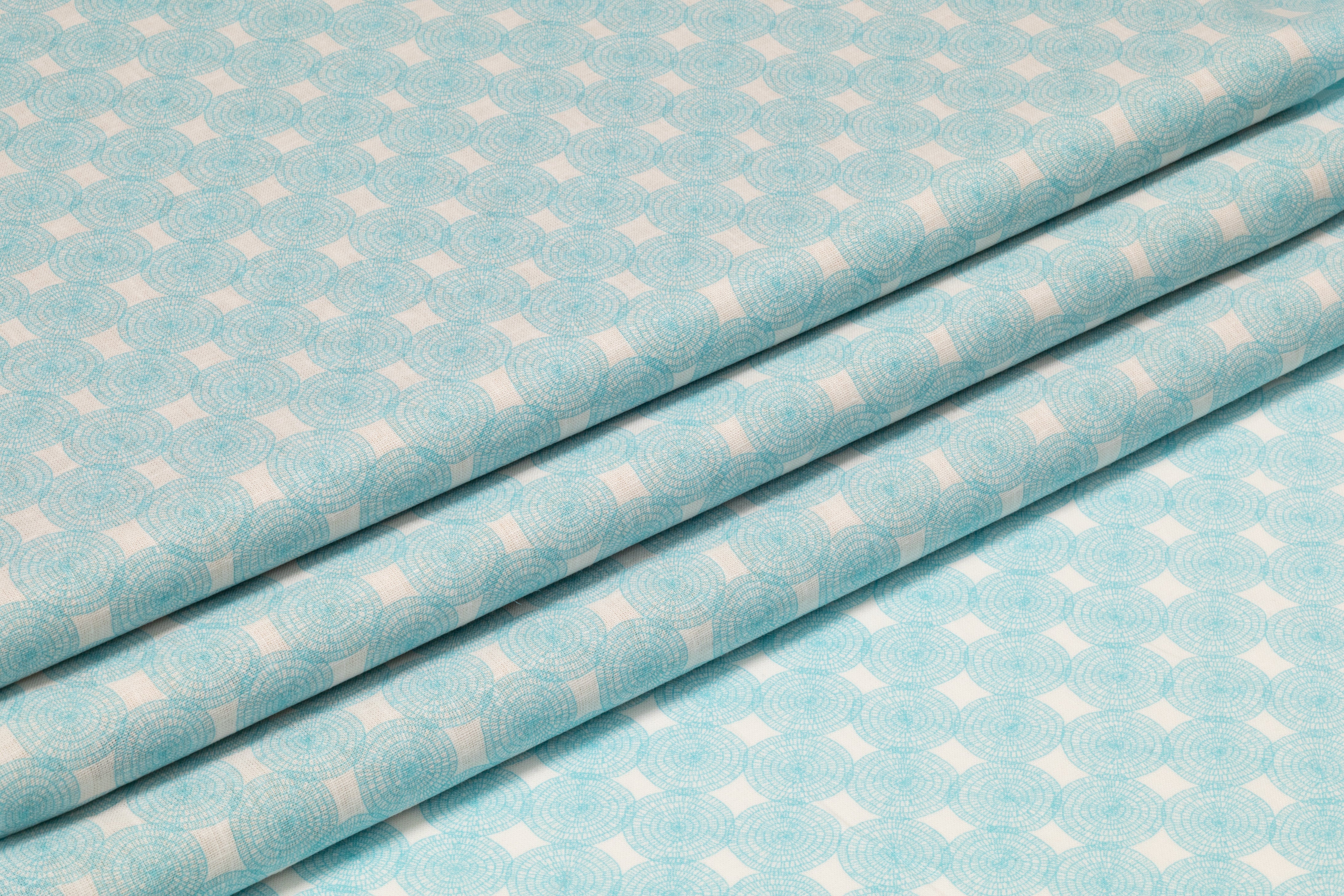 Italian Cotton Linen Blend - Aqua Blue