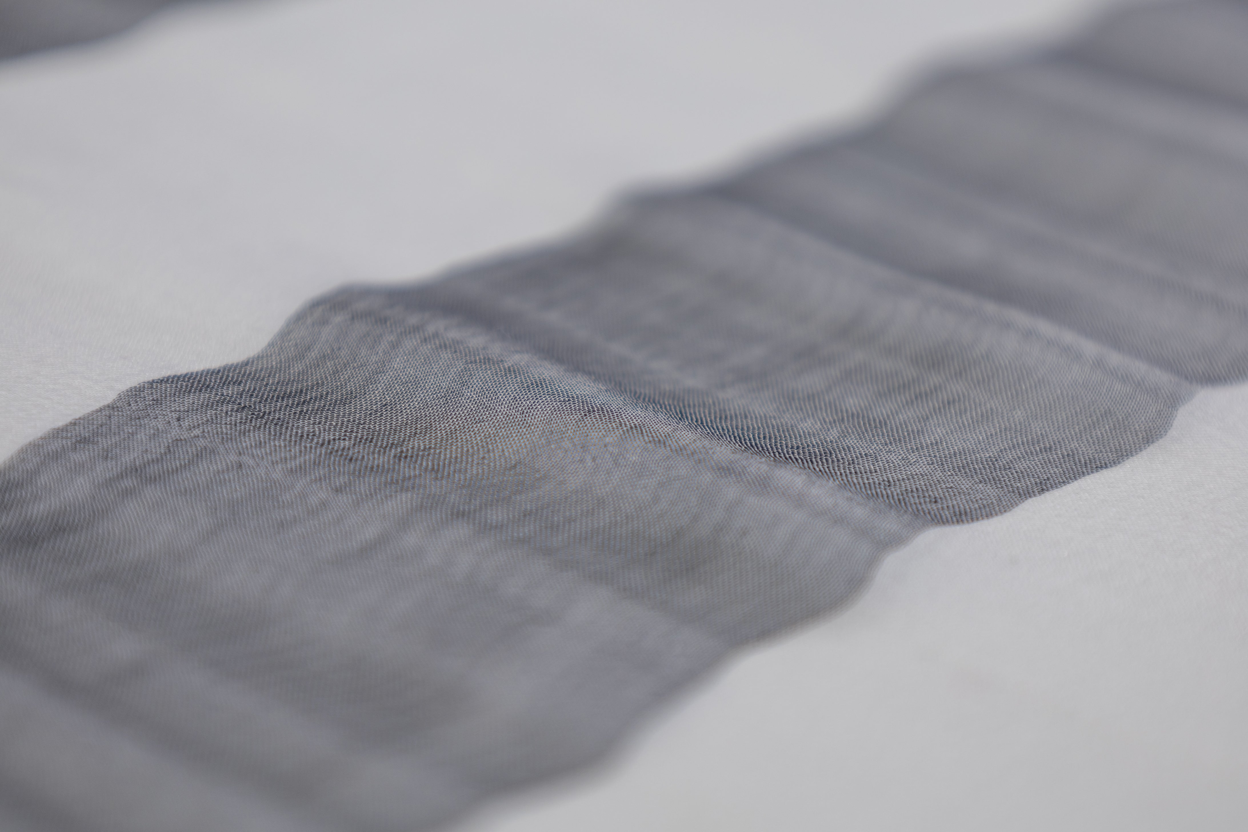 Striped Silk Chiffon - Gray / White