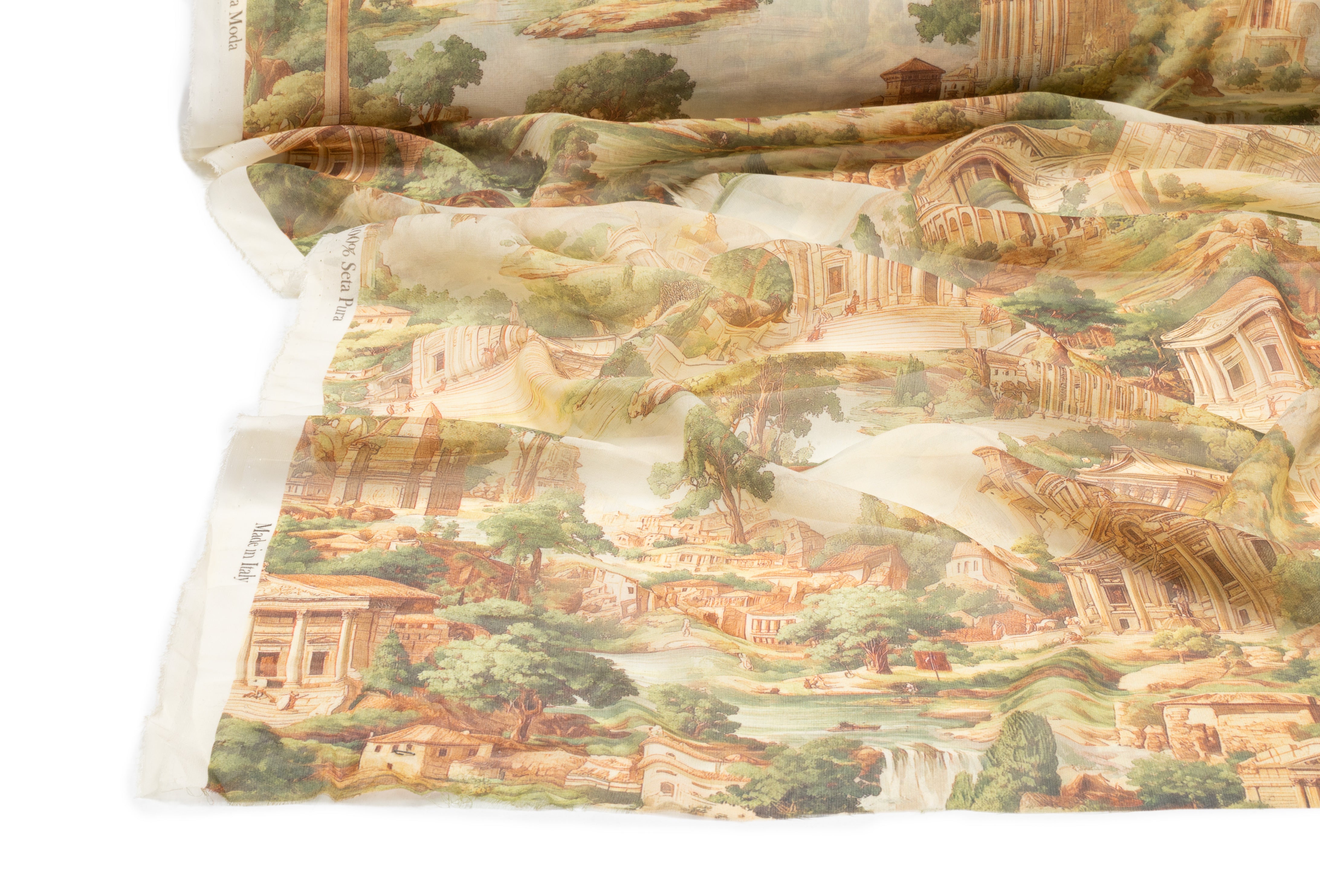 Italian Landscape Toile Silk Chiffon
