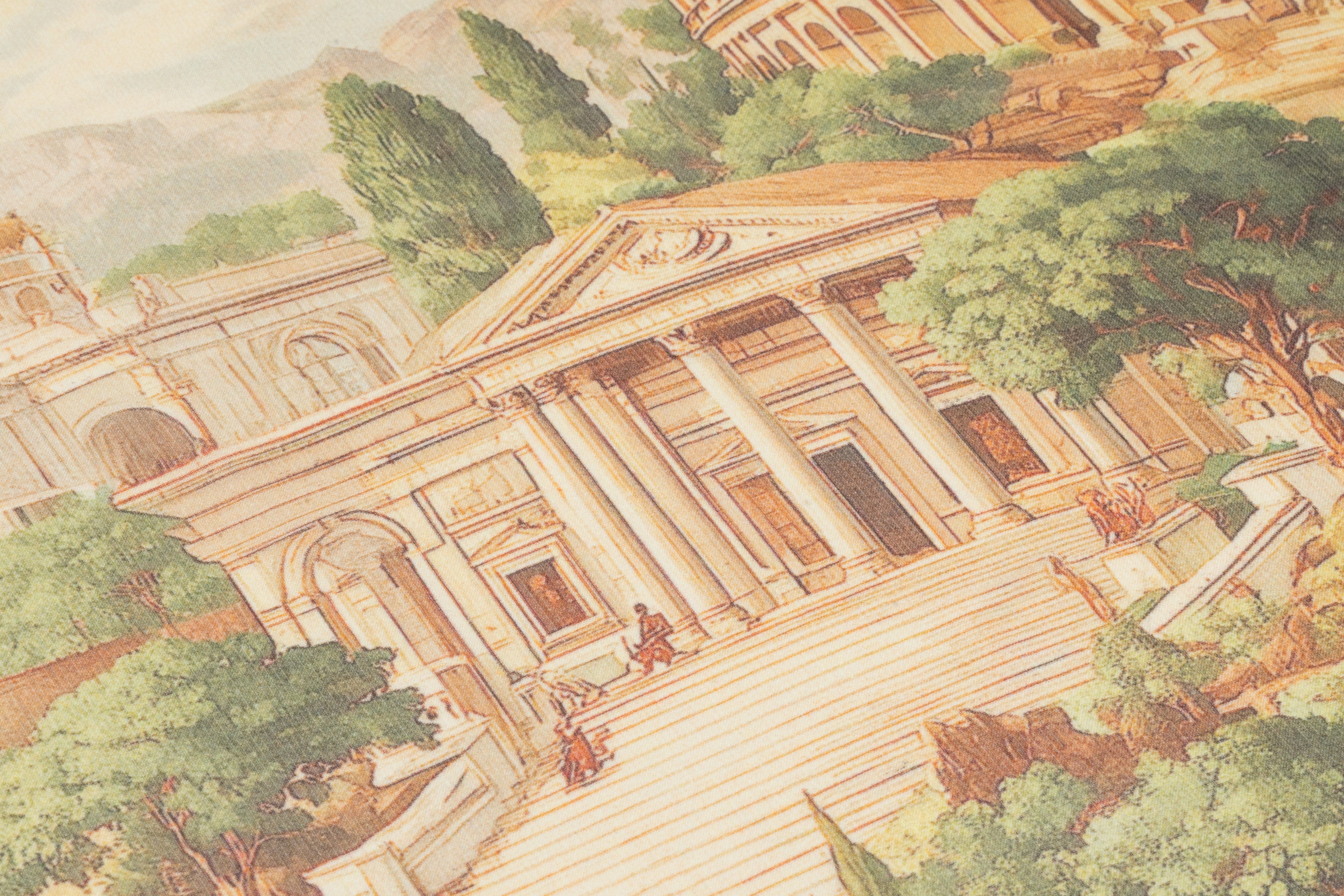 Italian Landscape Toile Silk Chiffon