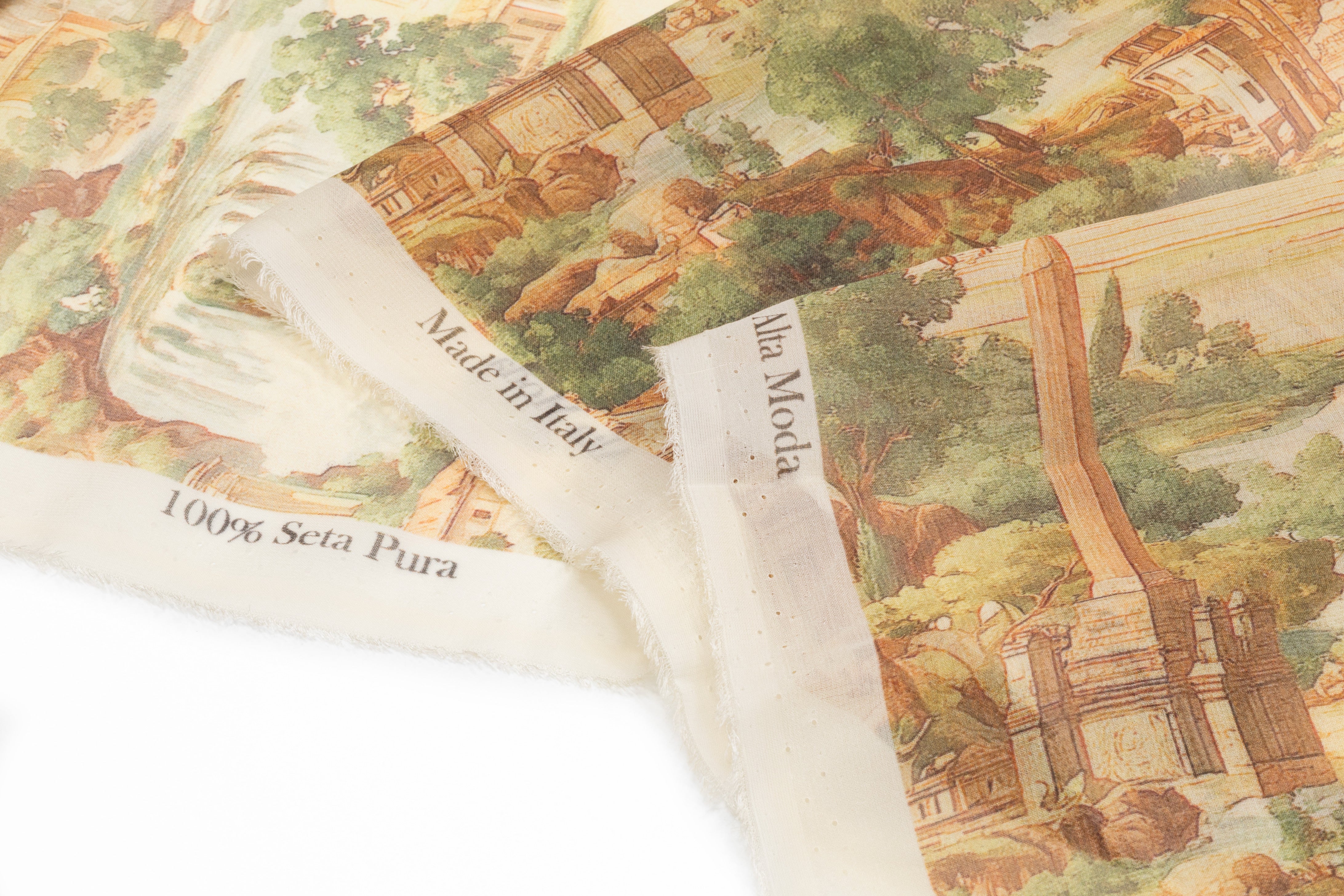 Italian Landscape Toile Silk Chiffon