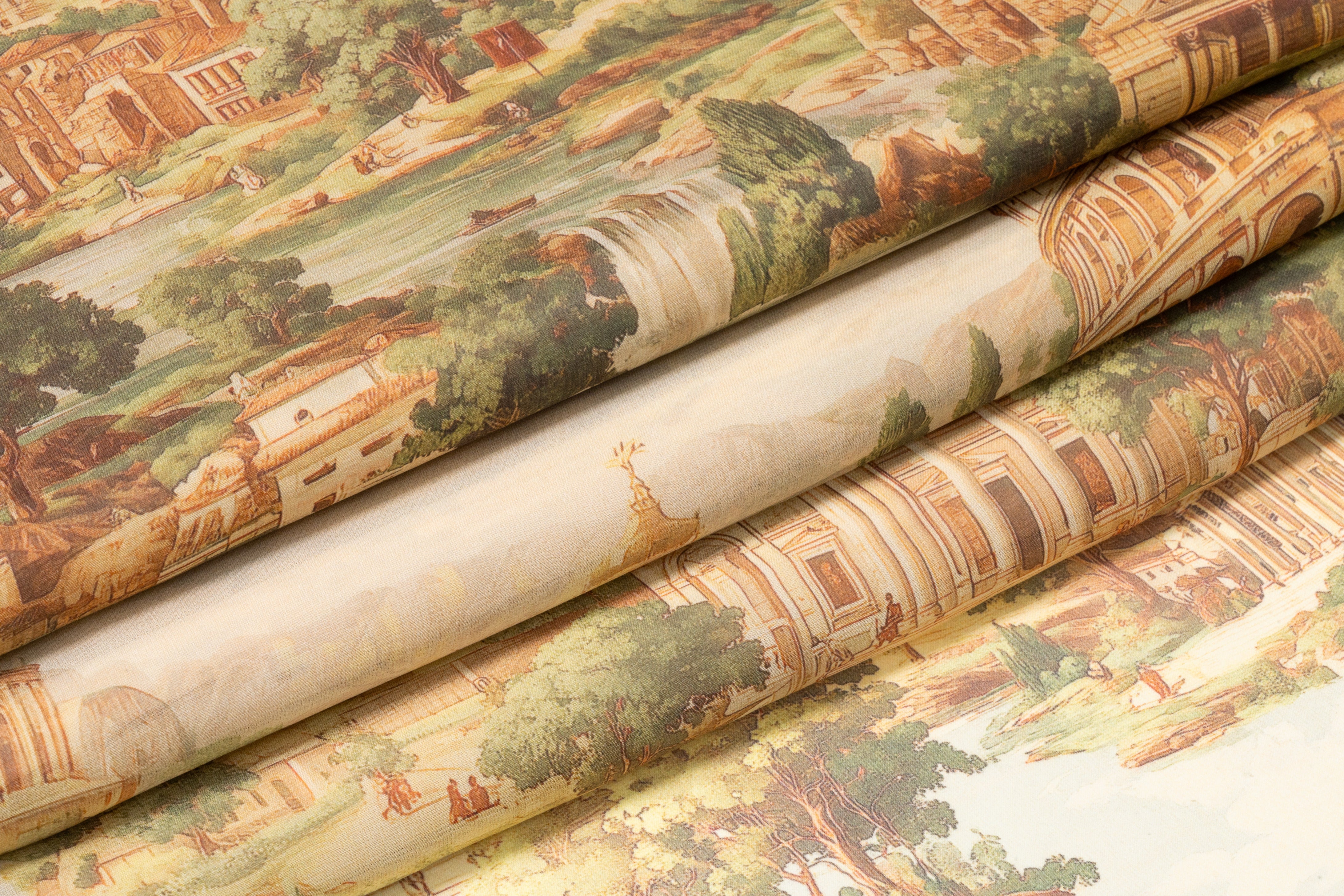 Italian Landscape Toile Silk Chiffon