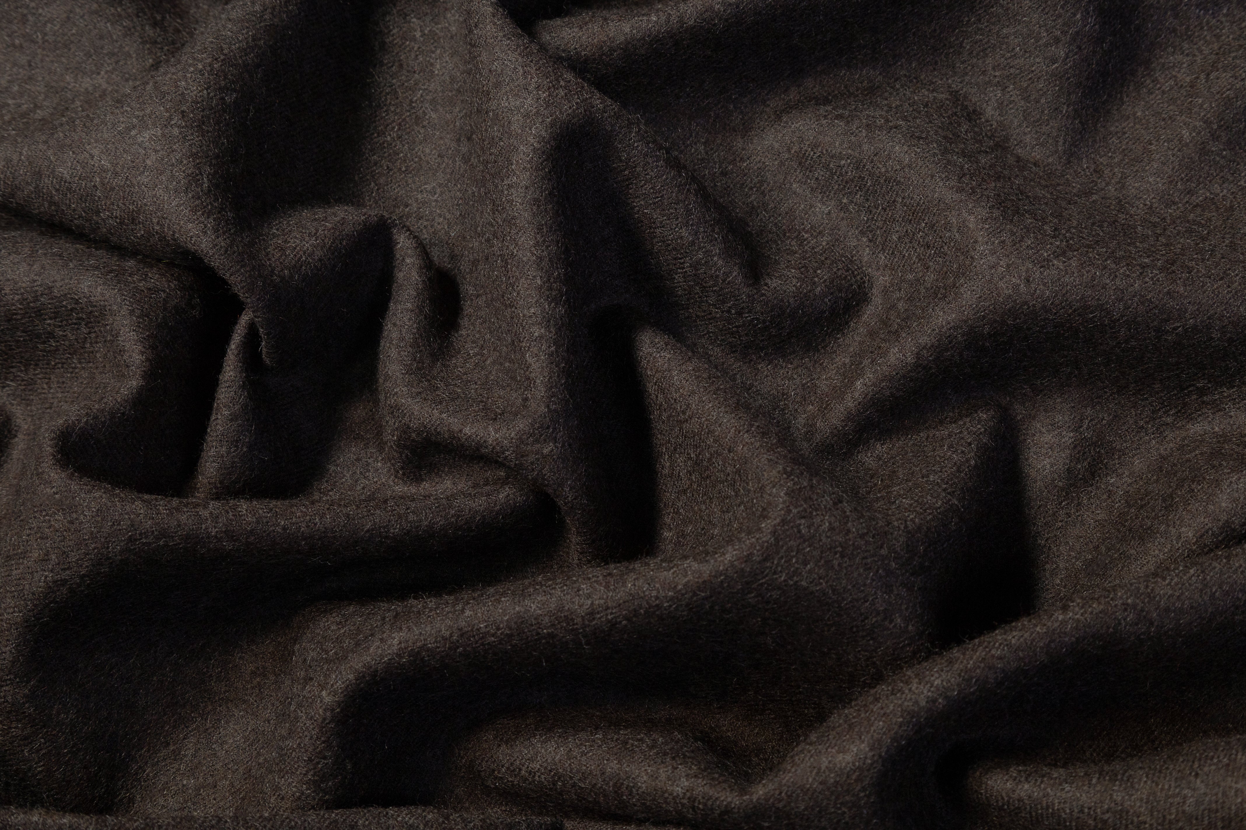 Italian Wool Nylon Flannel - Dark Brown