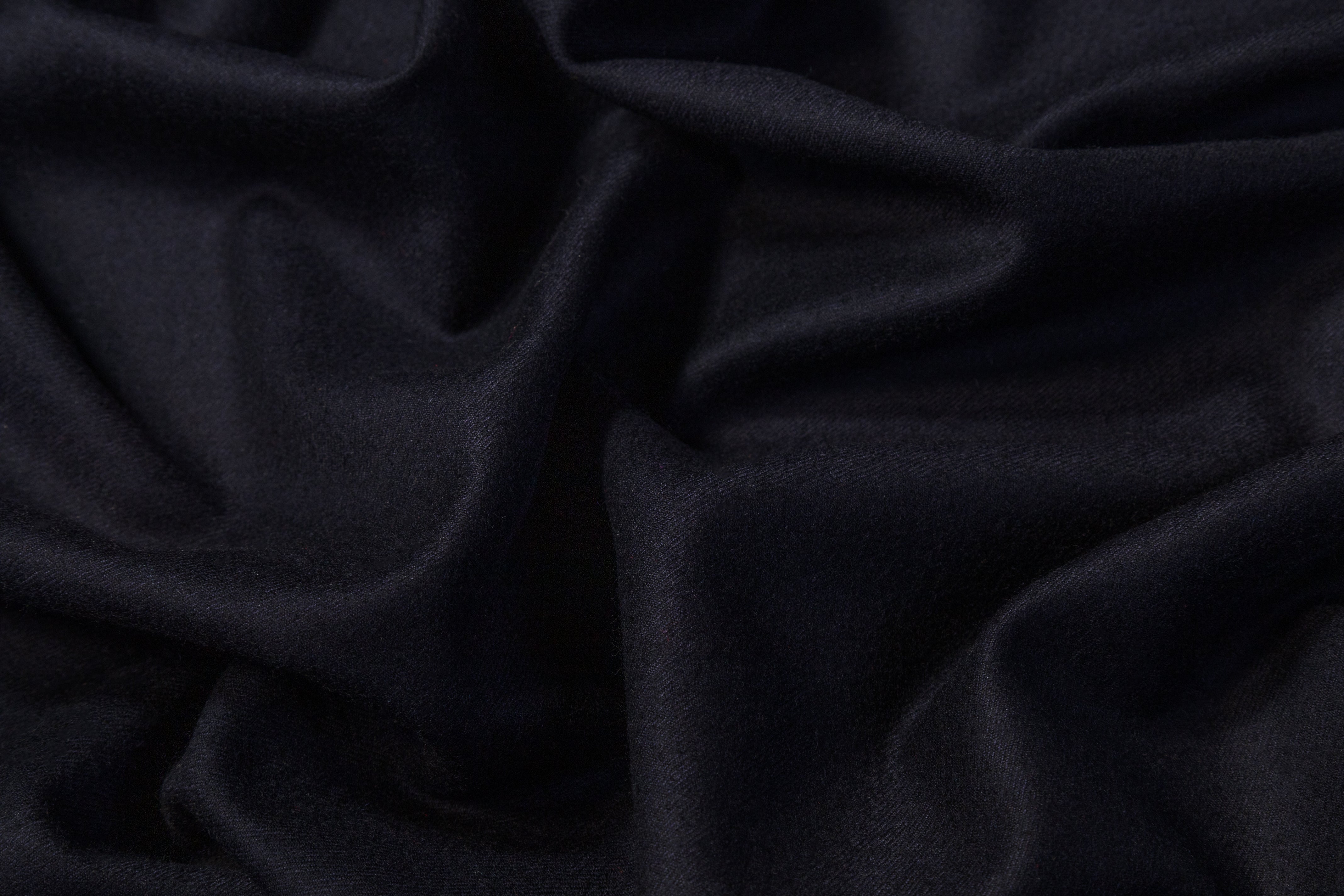 Italian Wool Flannel Suiting - Navy