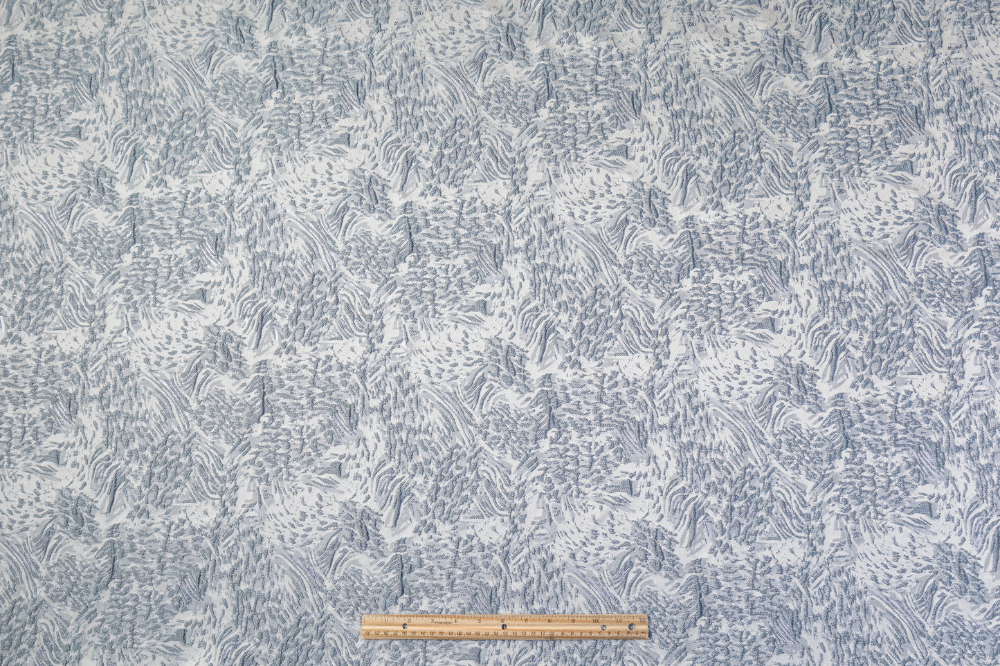 Abstract Metallic Cloqué Brocade - Blue Gray