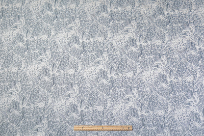 Abstract Metallic Cloqué Brocade - Blue Gray