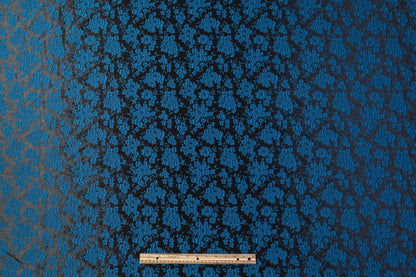 Floral Brocade - Blue / Black