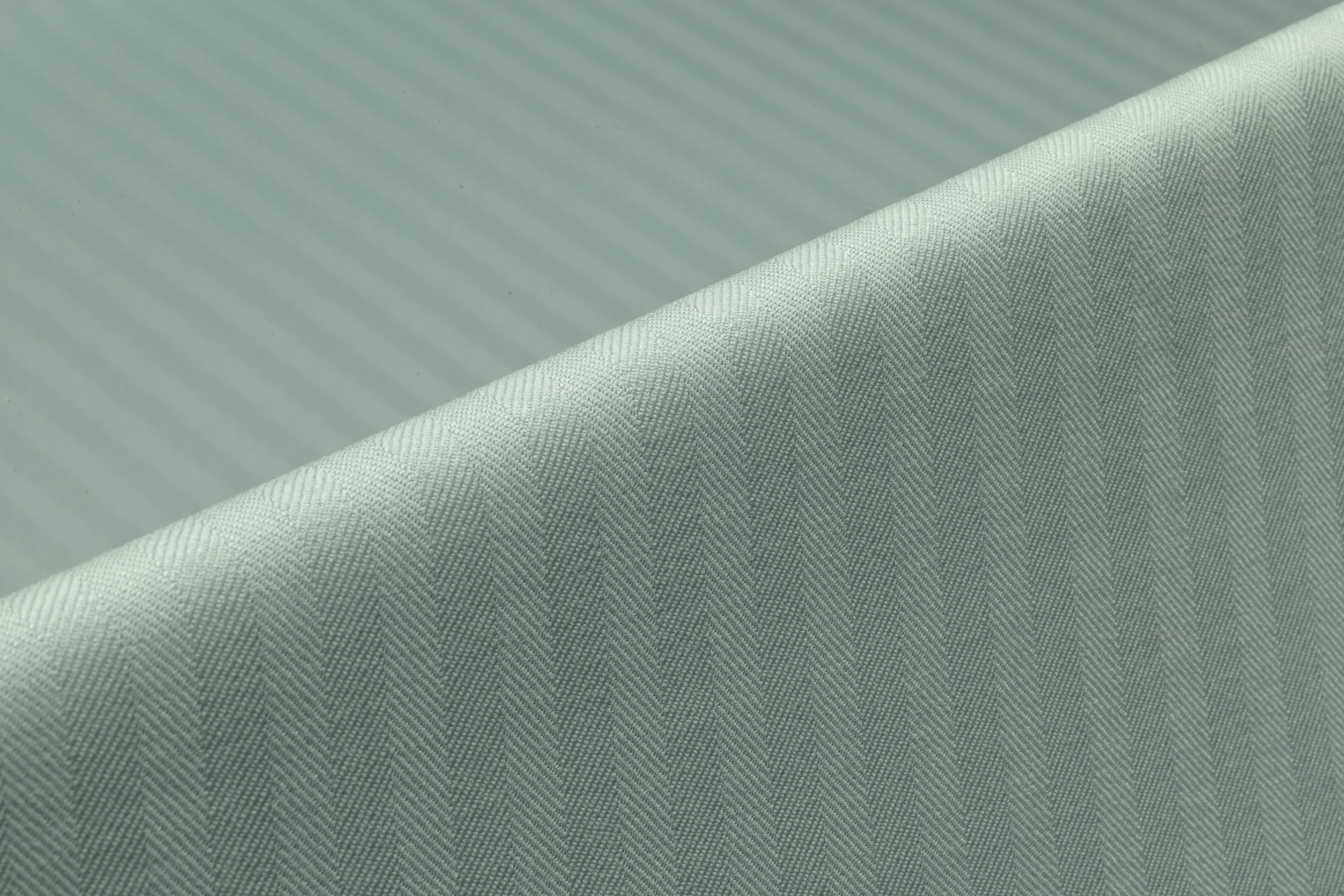 Herringbone Italian Wool Suiting - Pale Mint