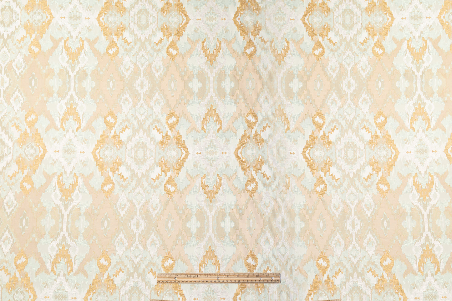 Ikat Design Brocade - Sage Green / Beige