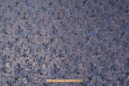 Abstract Metallic Brocade - Blue / Gray