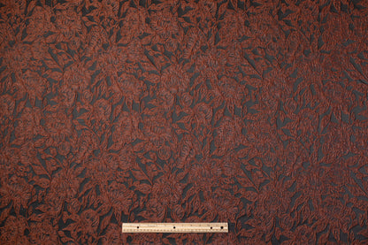 Floral Metallic Cloqué Brocade - Brown / Black