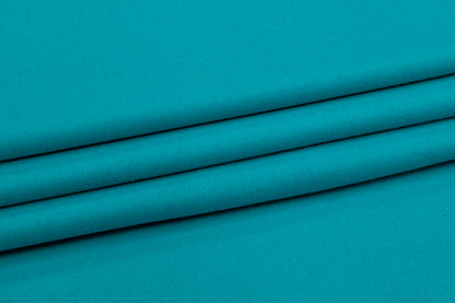 Double Faced Italian Wool Twill Coating - Turquoise