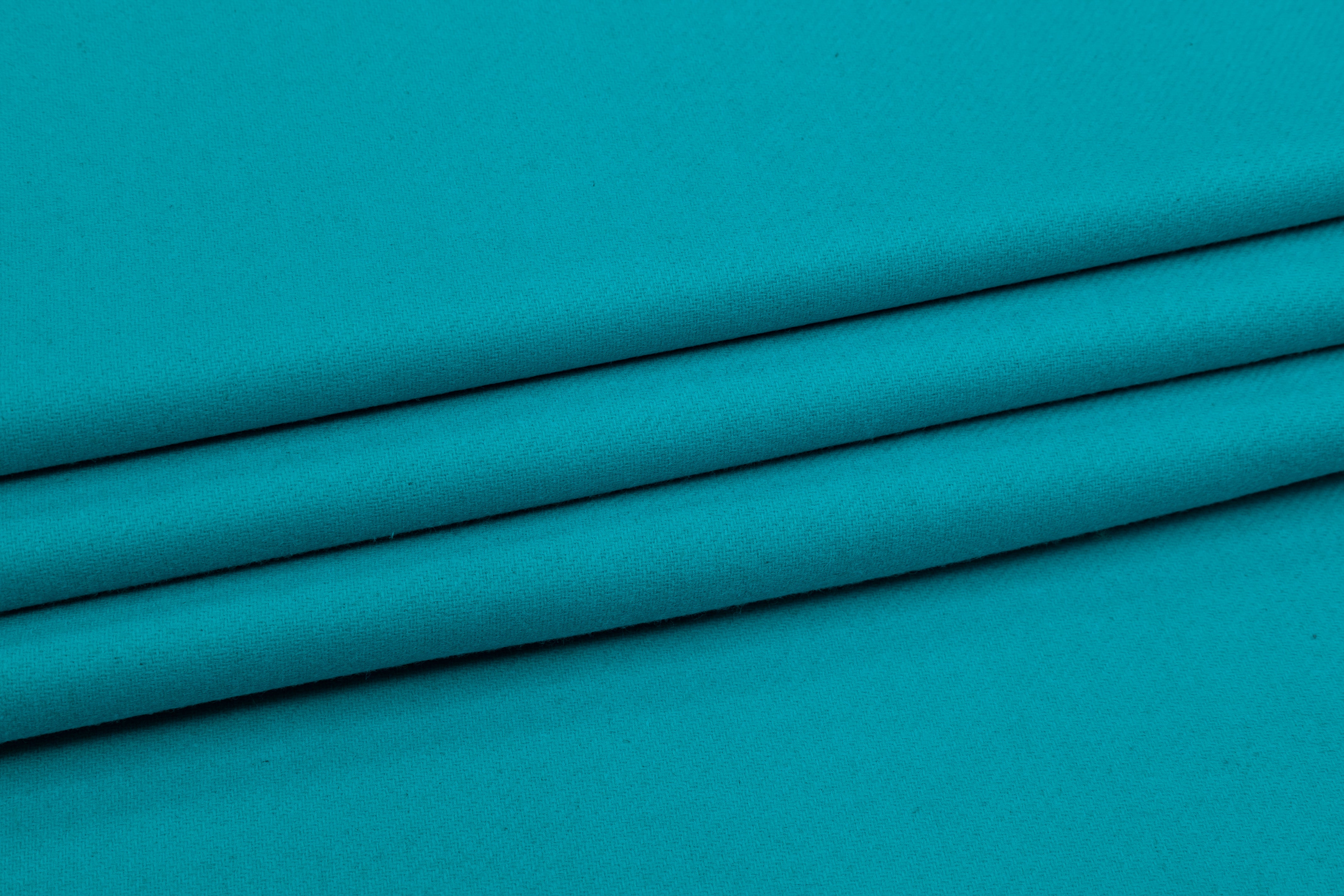 Double Faced Italian Wool Twill Coating - Turquoise