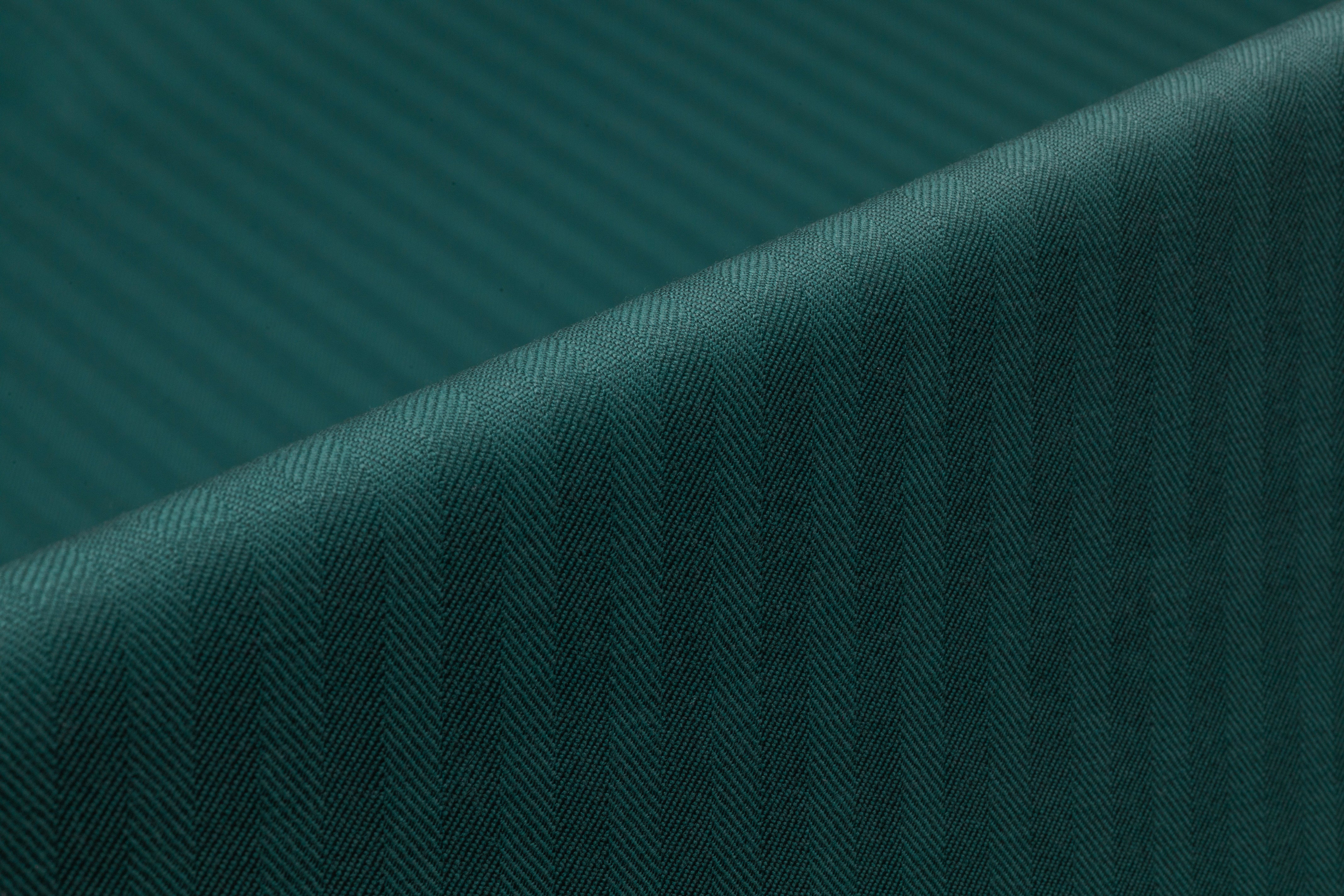 Herringbone Italian Wool Suiting - Teal