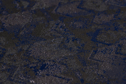 Abstract Metallic Brocade - Navy / Gray