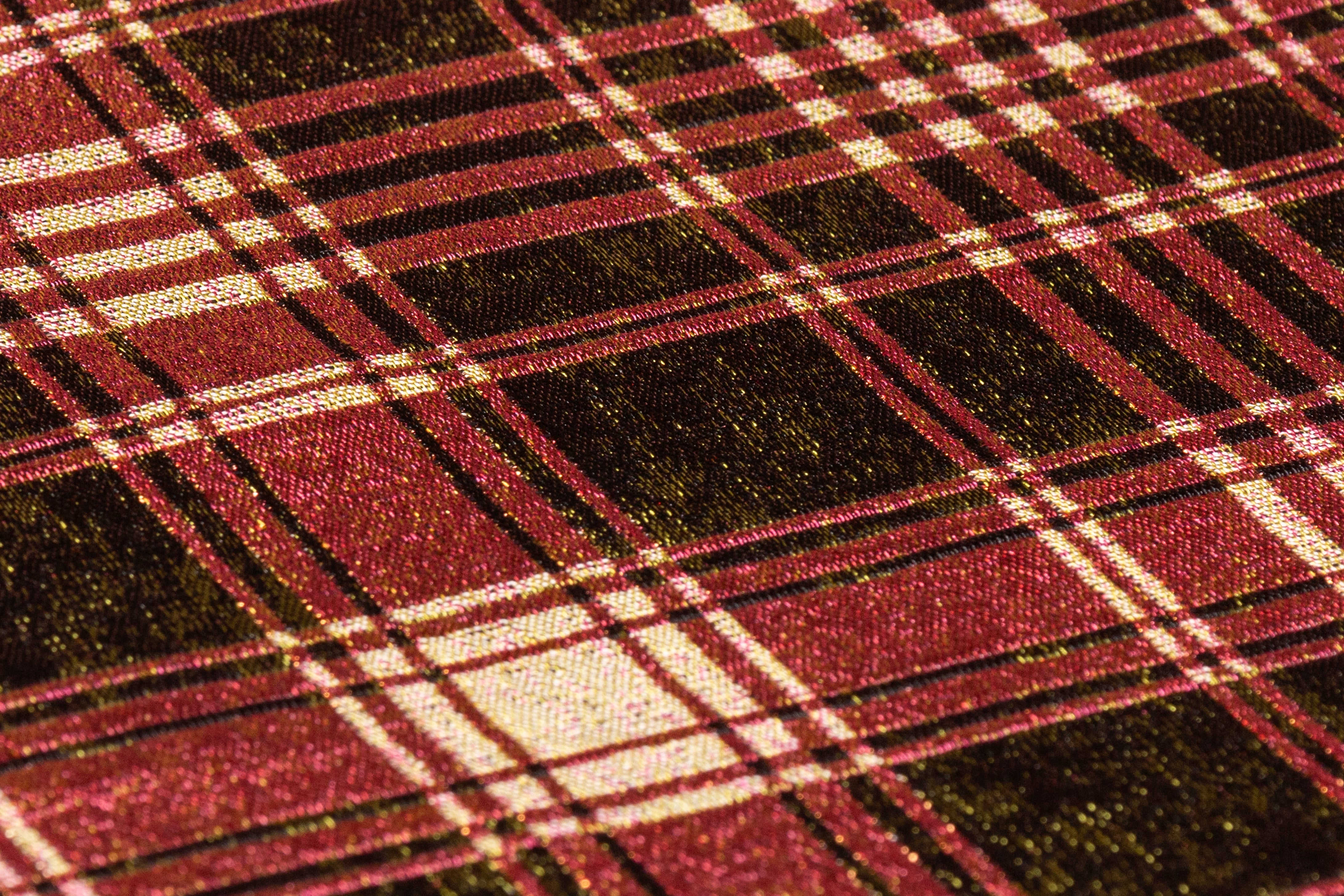 Checked Metallic Italian Brocade - Pink / Green / Bronze