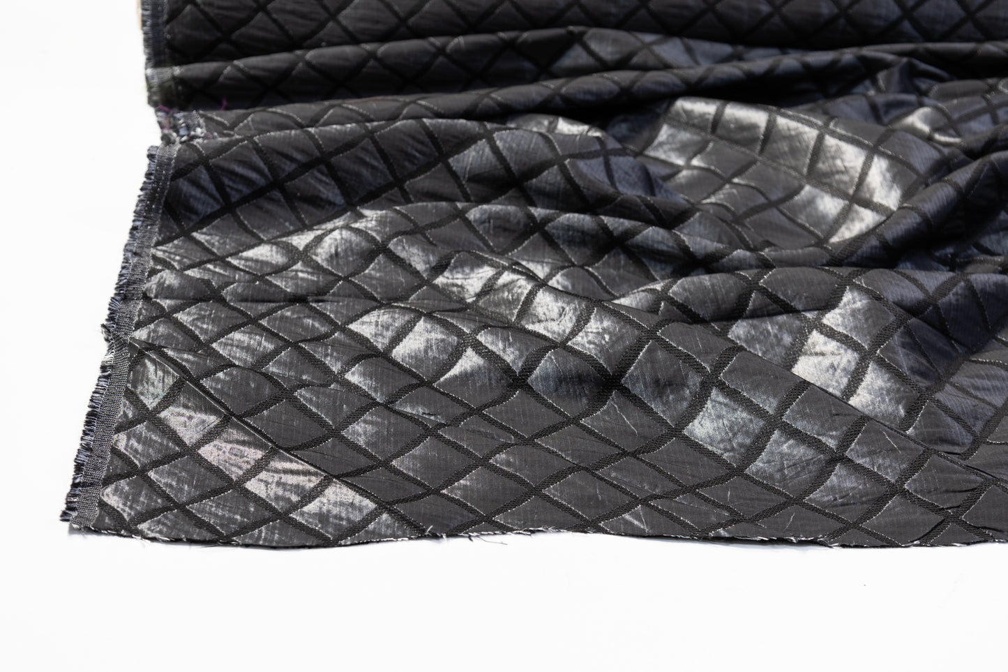Diamond Metallic Brocade - Charcoal Gray