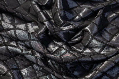 Diamond Metallic Brocade - Charcoal Gray