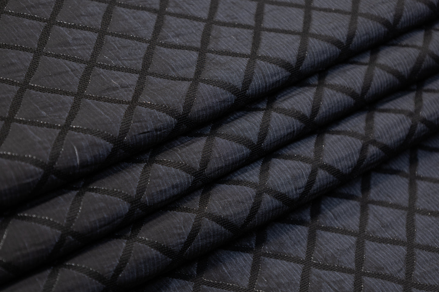 Diamond Metallic Brocade - Charcoal Gray