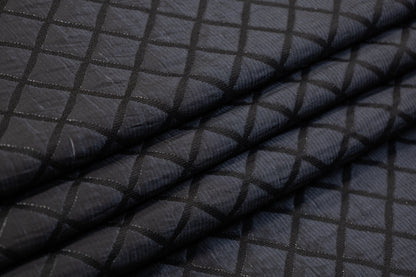 Diamond Metallic Brocade - Charcoal Gray