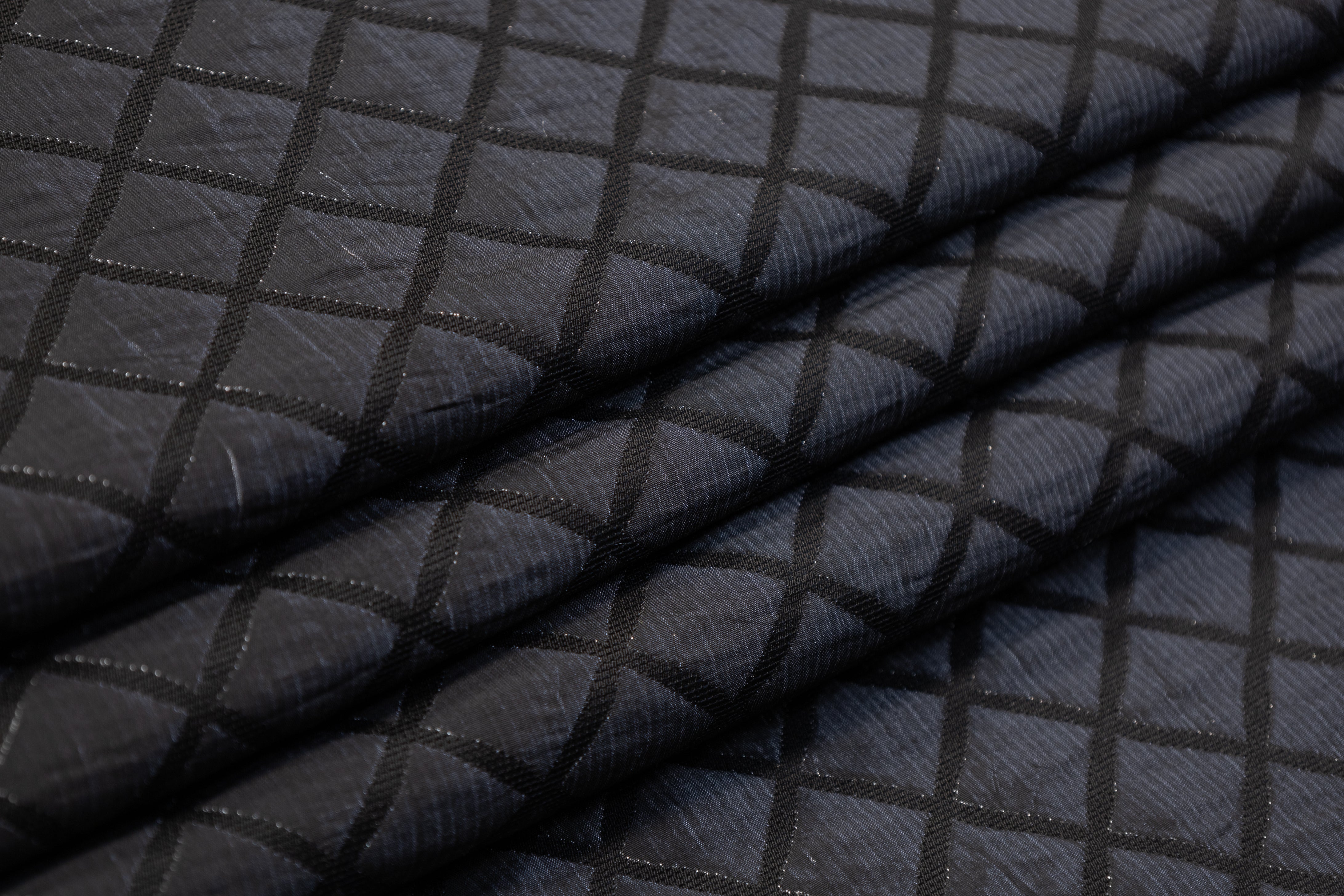 Diamond Metallic Brocade - Charcoal Gray