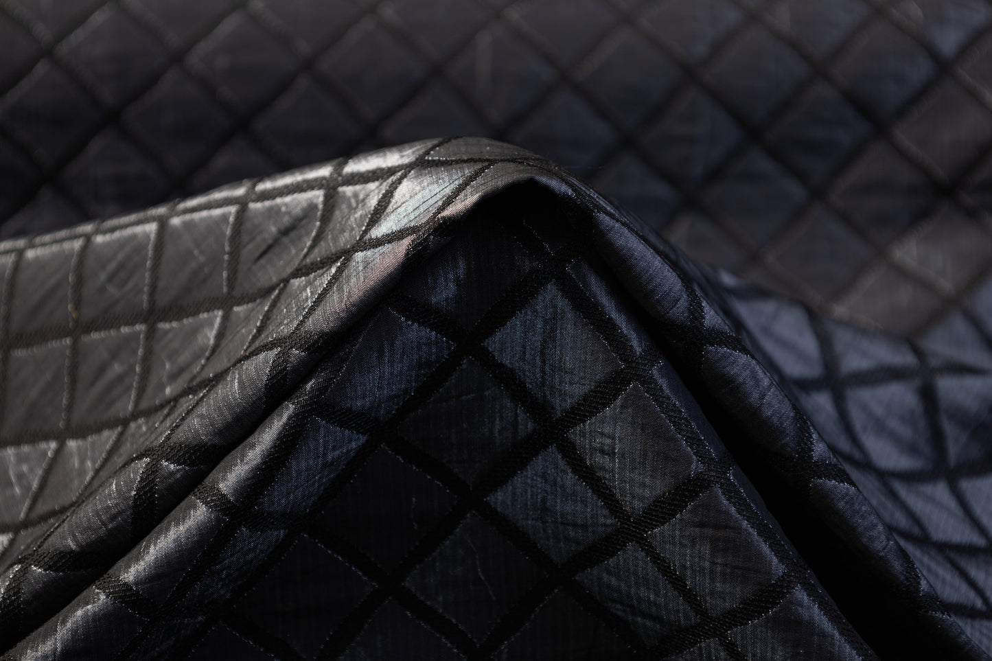 Diamond Metallic Brocade - Charcoal Gray