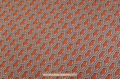 Abstract Metallic Italian Tweed - Orange / Beige