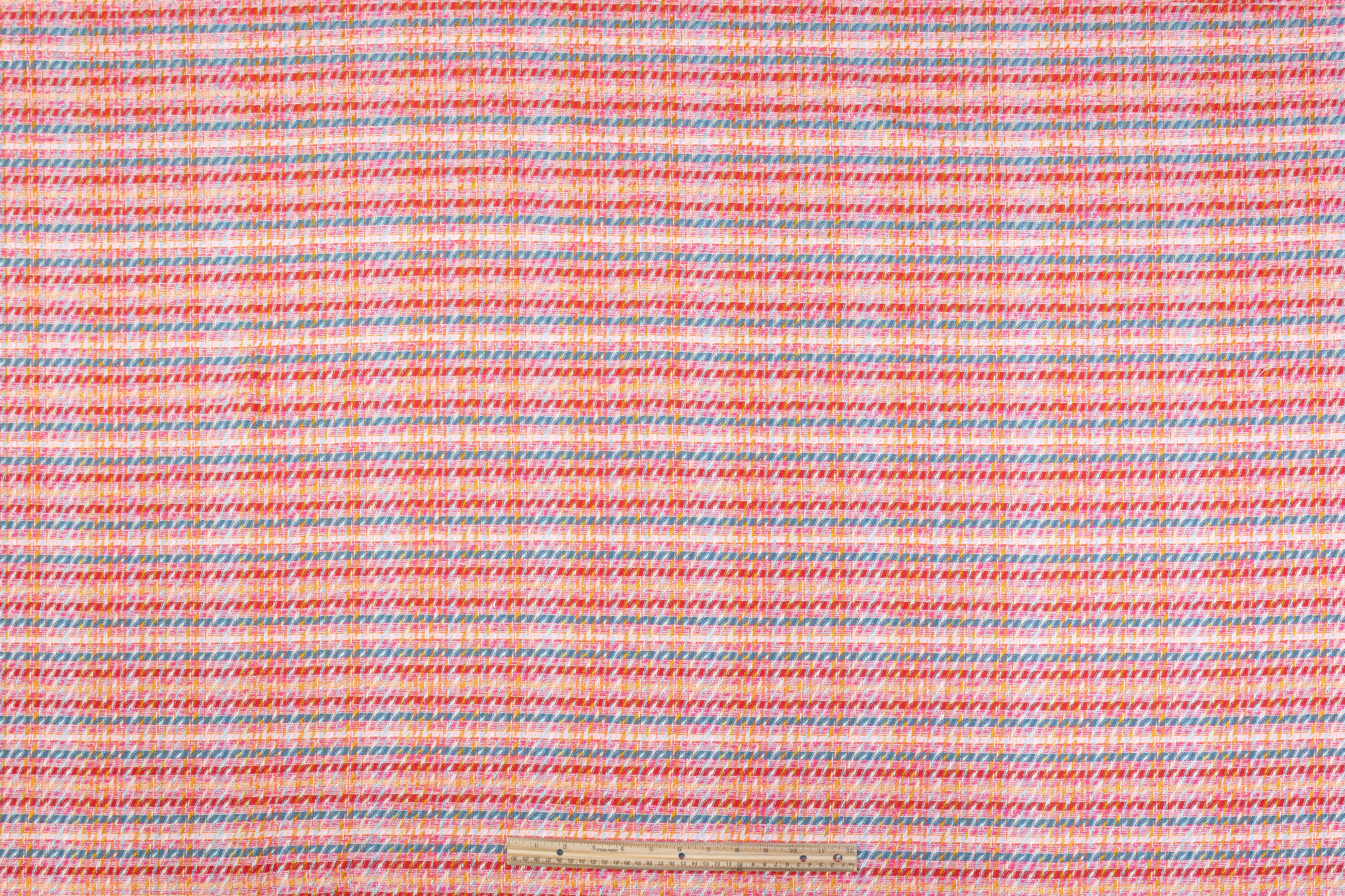 Italian Cotton Viscose Blend Tweed - Pink