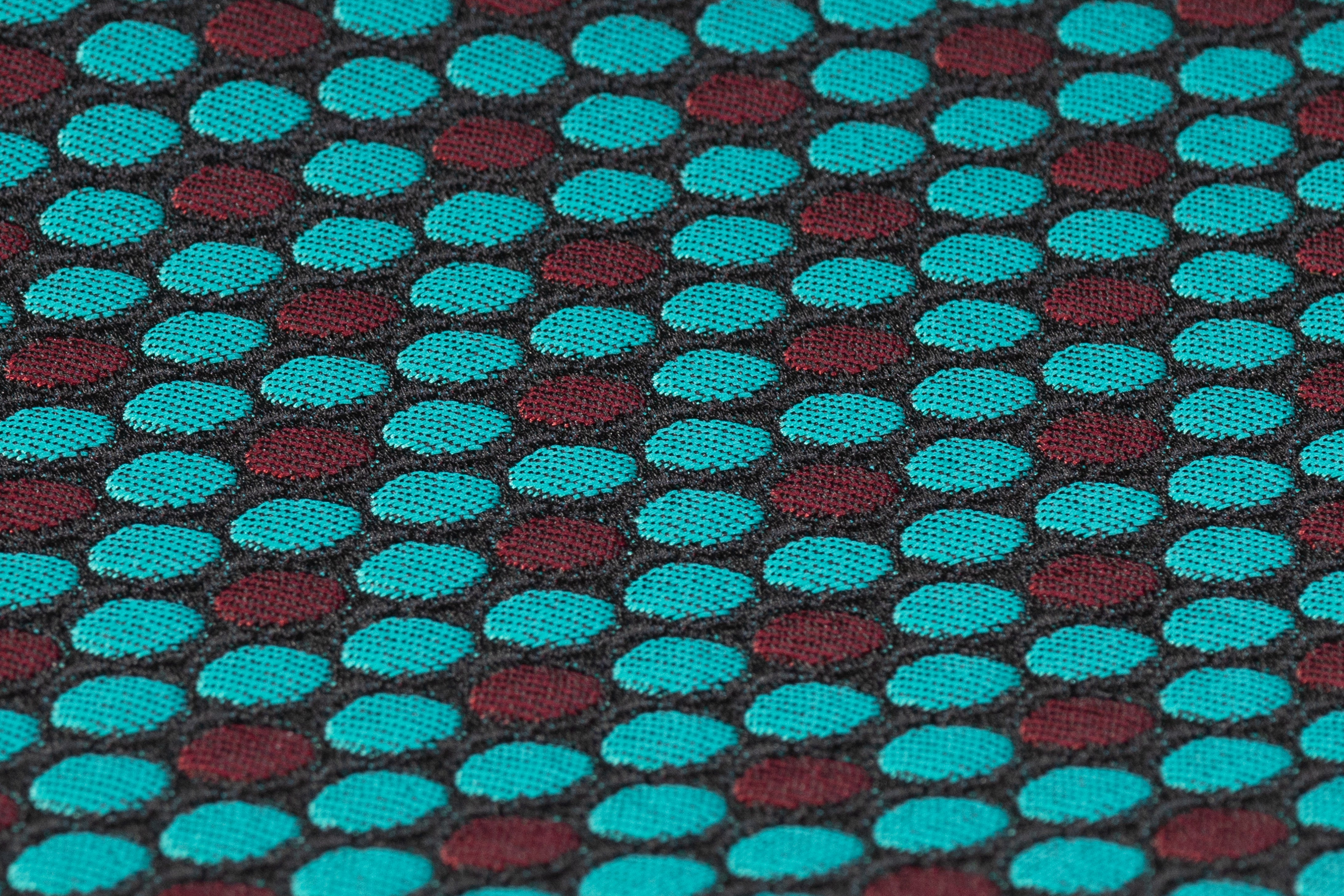 Dotted Italian Brocade - Black / Teal / Burgundy