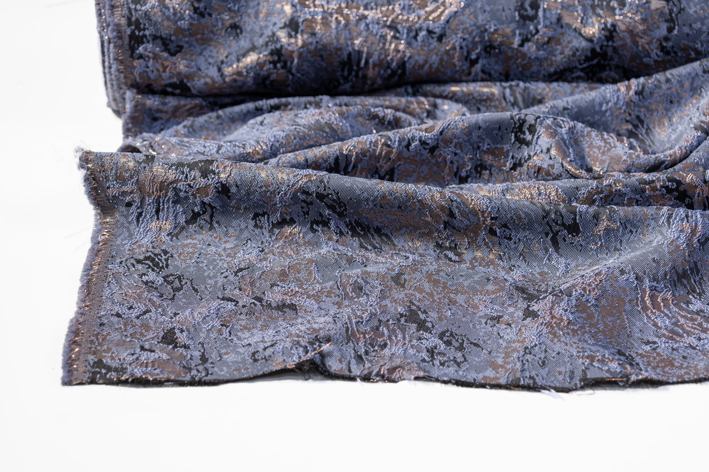 Abstract Metallic Brocade - Blue / Gray