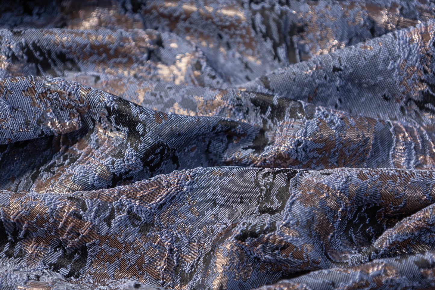 Abstract Metallic Brocade - Blue / Gray
