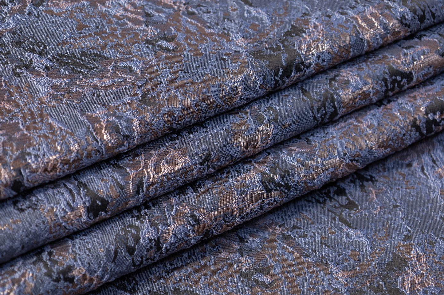 Abstract Metallic Brocade - Blue / Gray