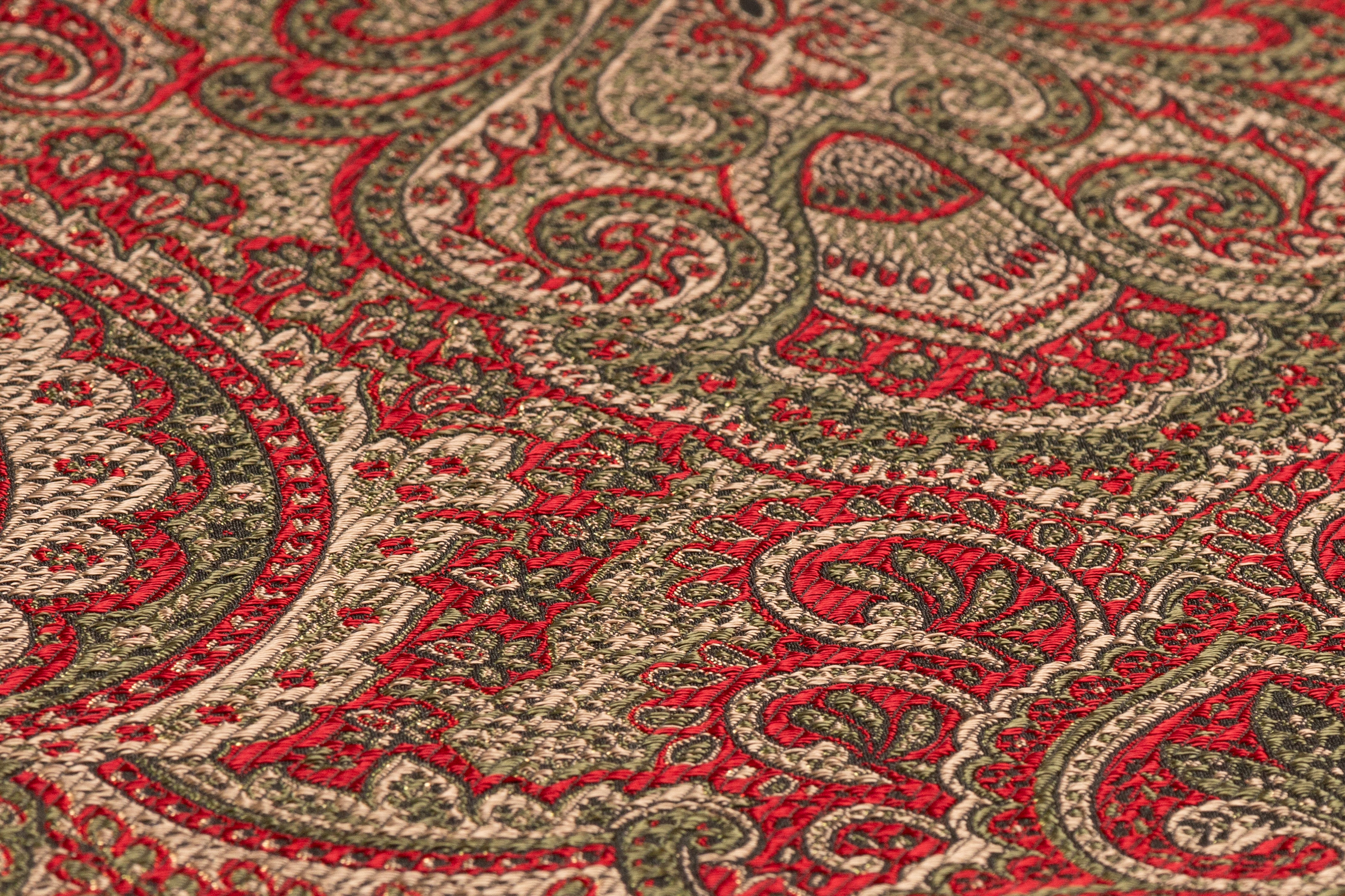 Damask Italian Brocade - Red / Green / Beige