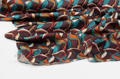 Abstract Printed Italian Silk Twill - Multicolor