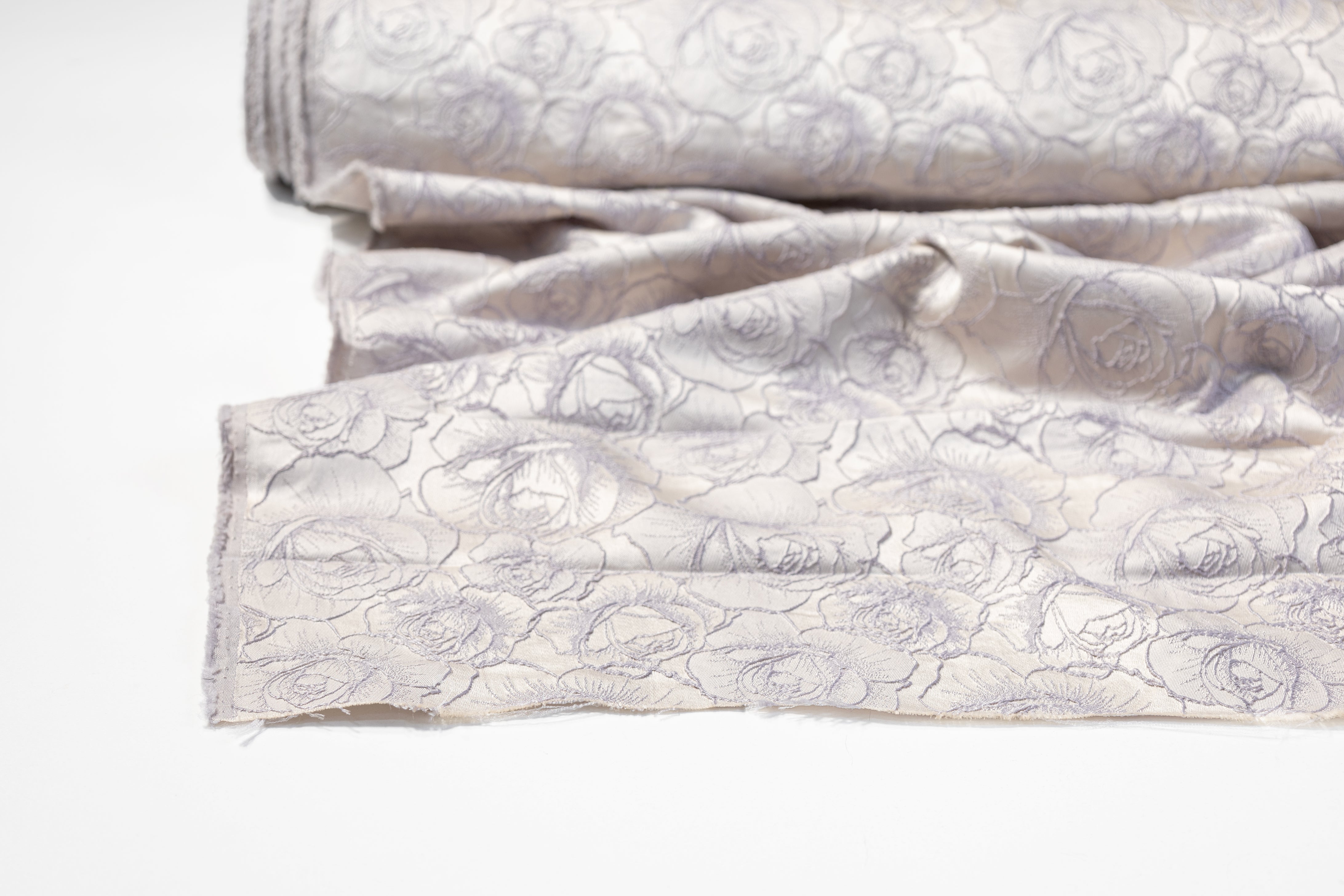 Rose Floral Brocade - Cool Gray