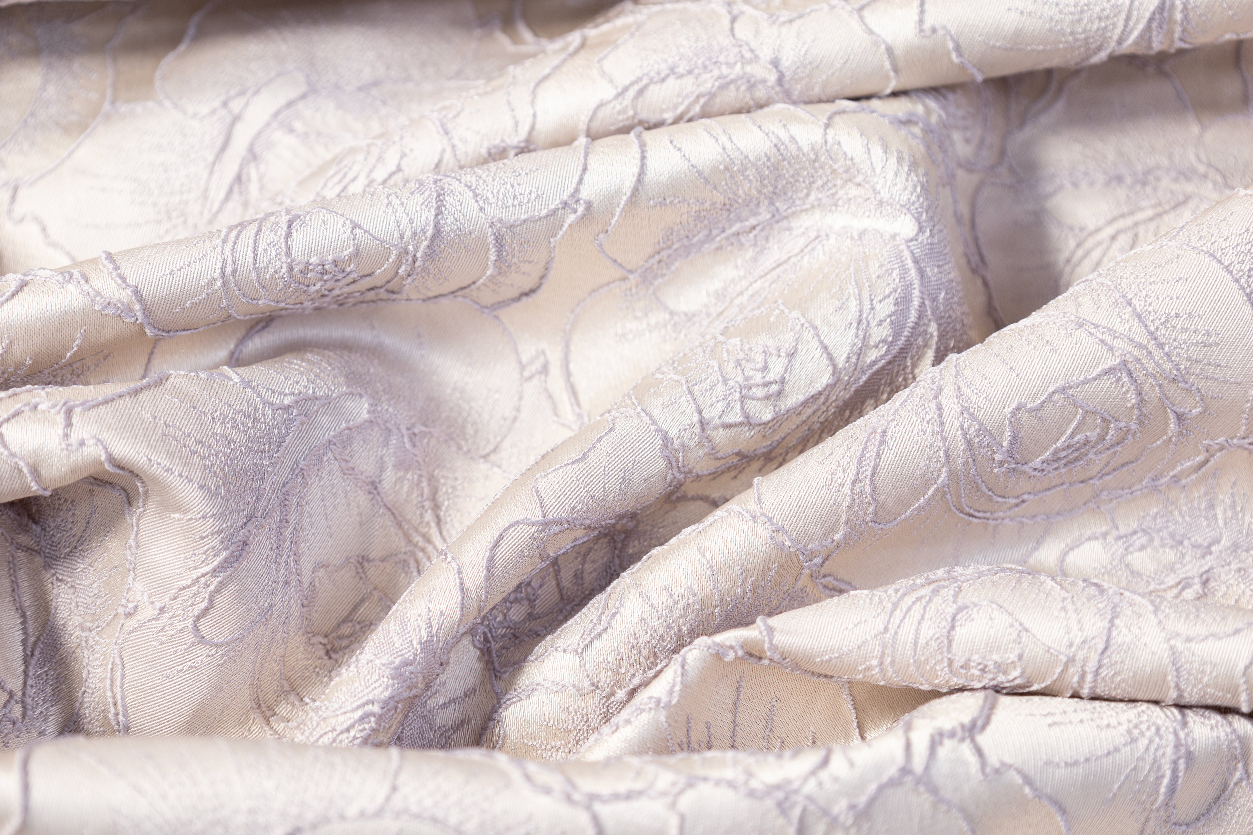 Rose Floral Brocade - Cool Gray