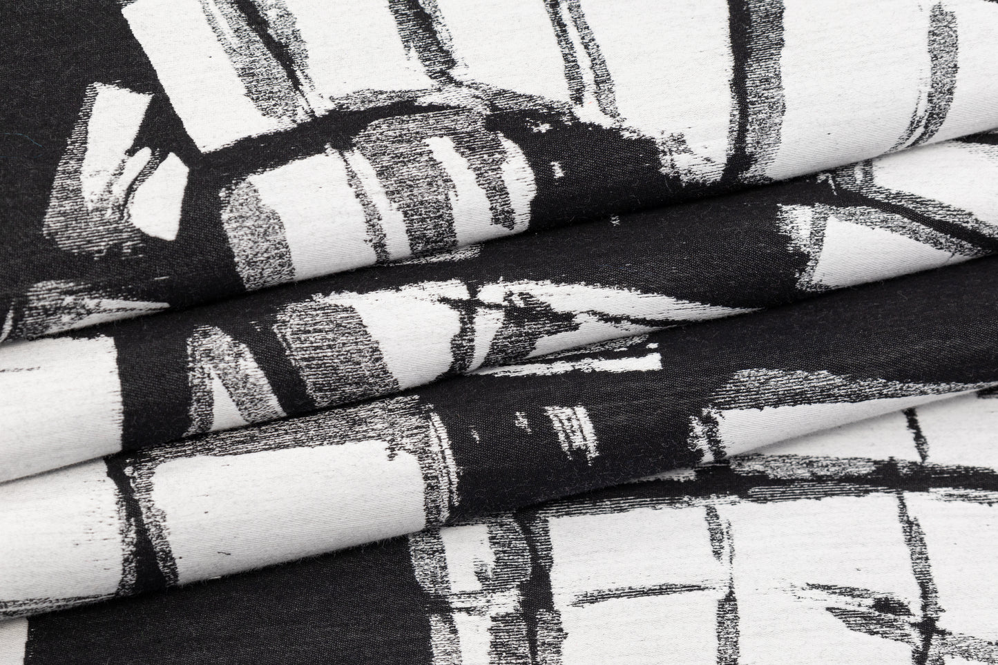 Abstract Italian Silk Blend Brocade - Black / White