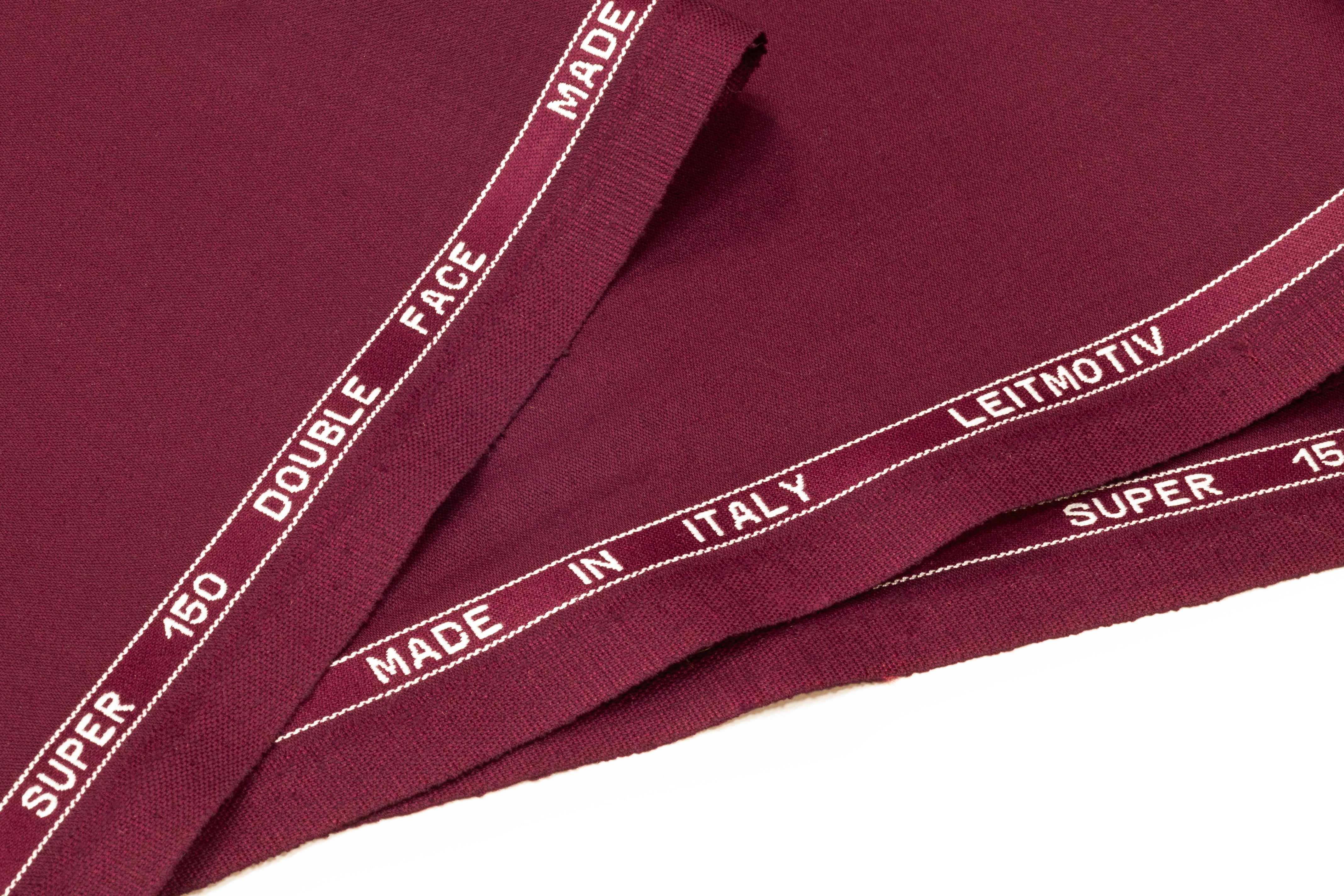 Super 150s Italian Wool Blend Satin Faille Suiting - Burgundy