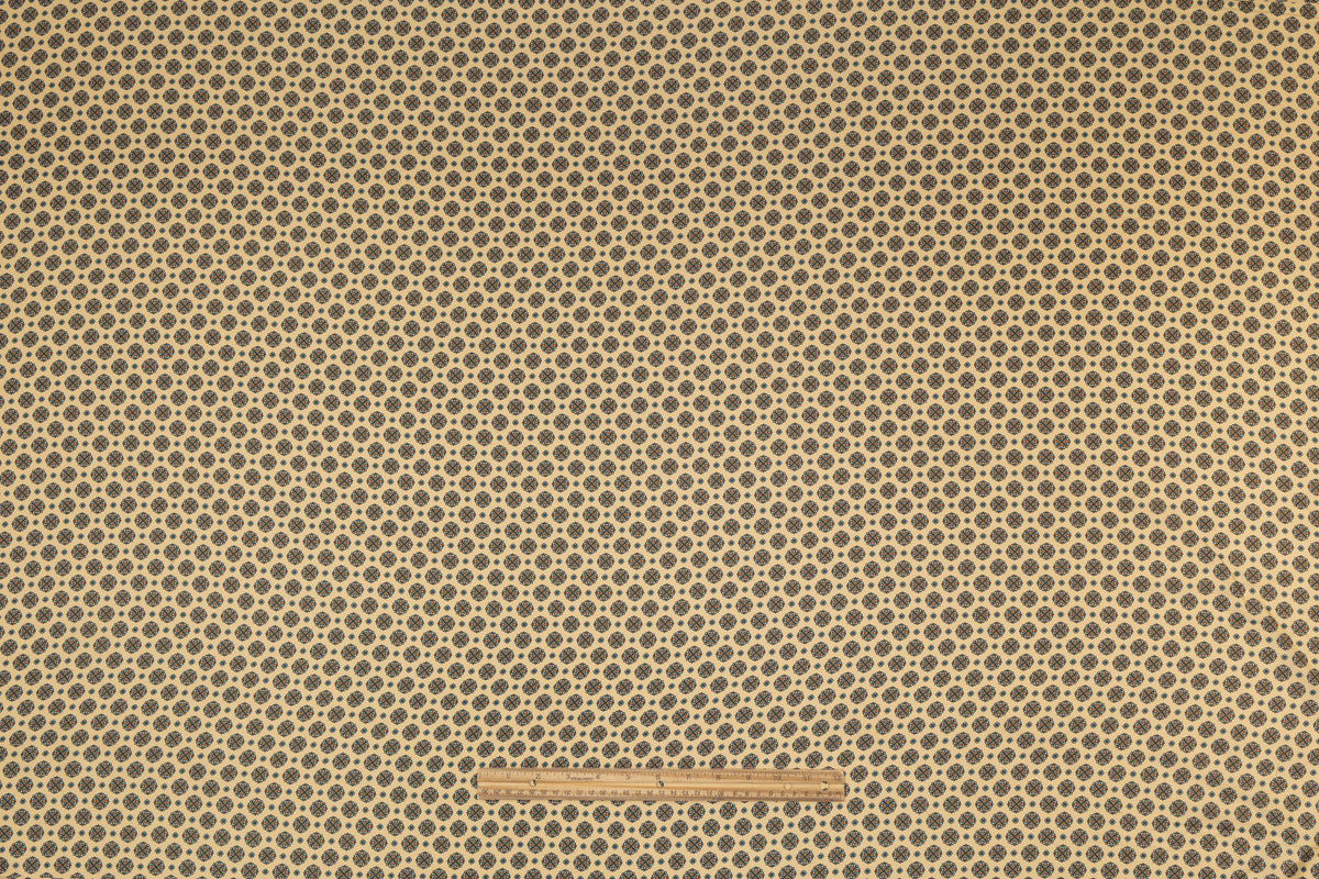 Foulard Medallion Italian Silk Twill - Beige / Blue