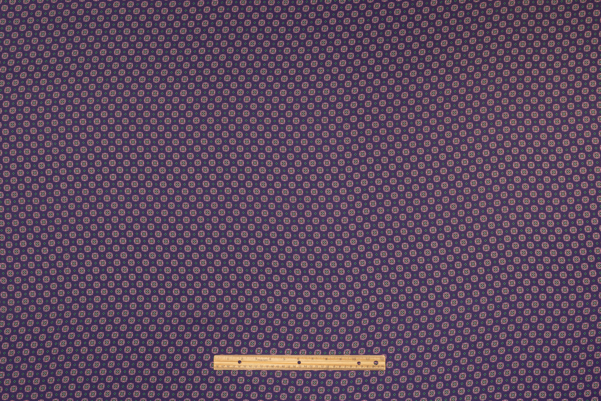 Foulard Medallion Italian Silk Twill - Purple / Green / Pink