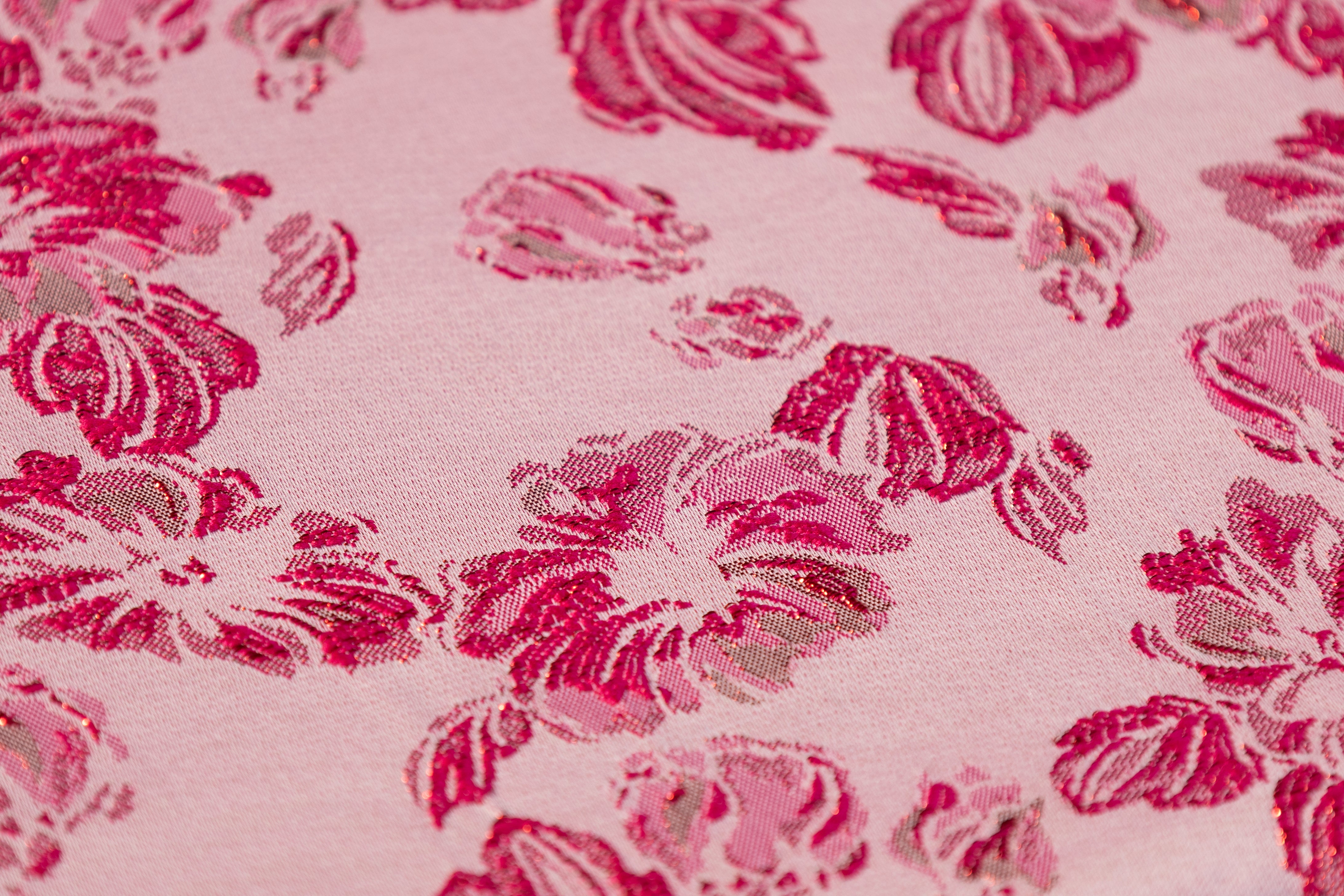 Floral Metallic Brocade - Magenta