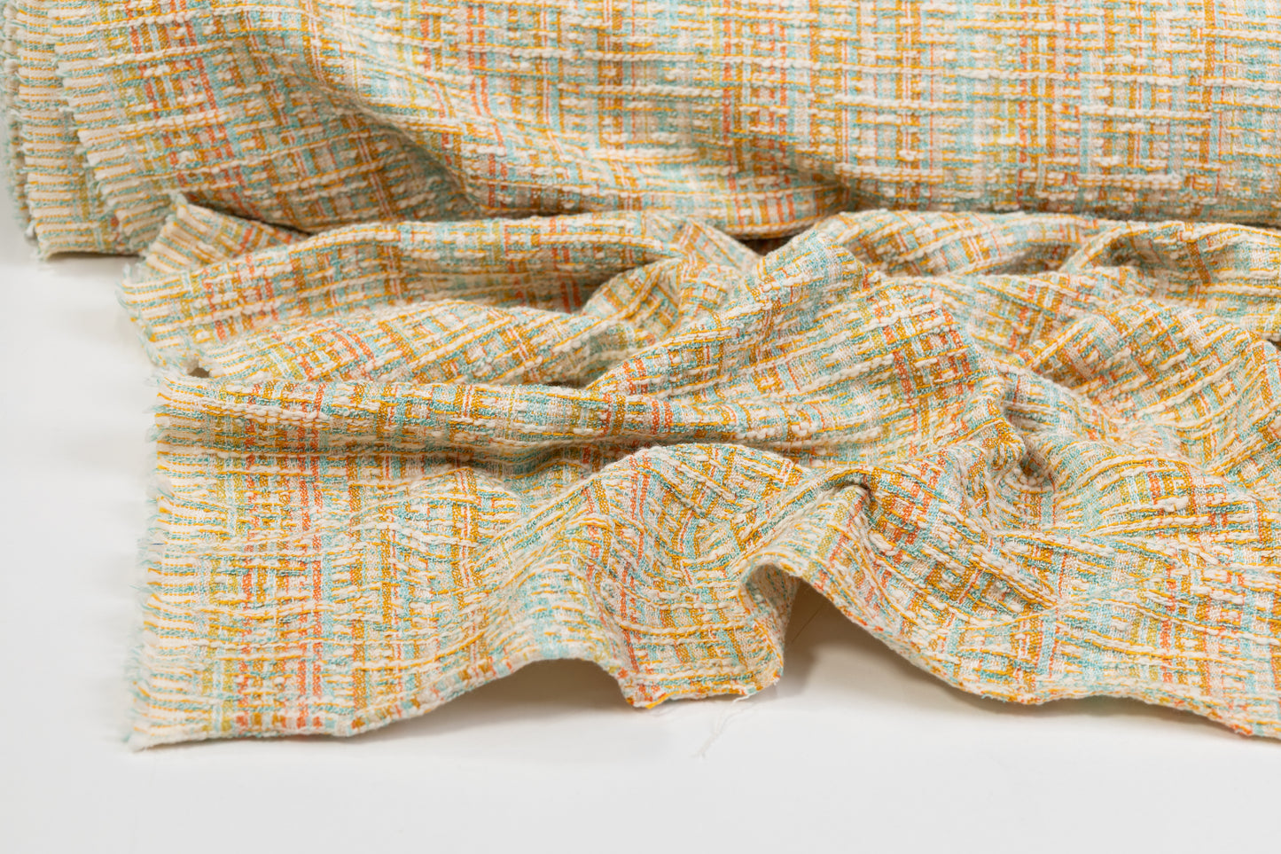 Italian Cotton Viscose Blend Tweed - Multicolor