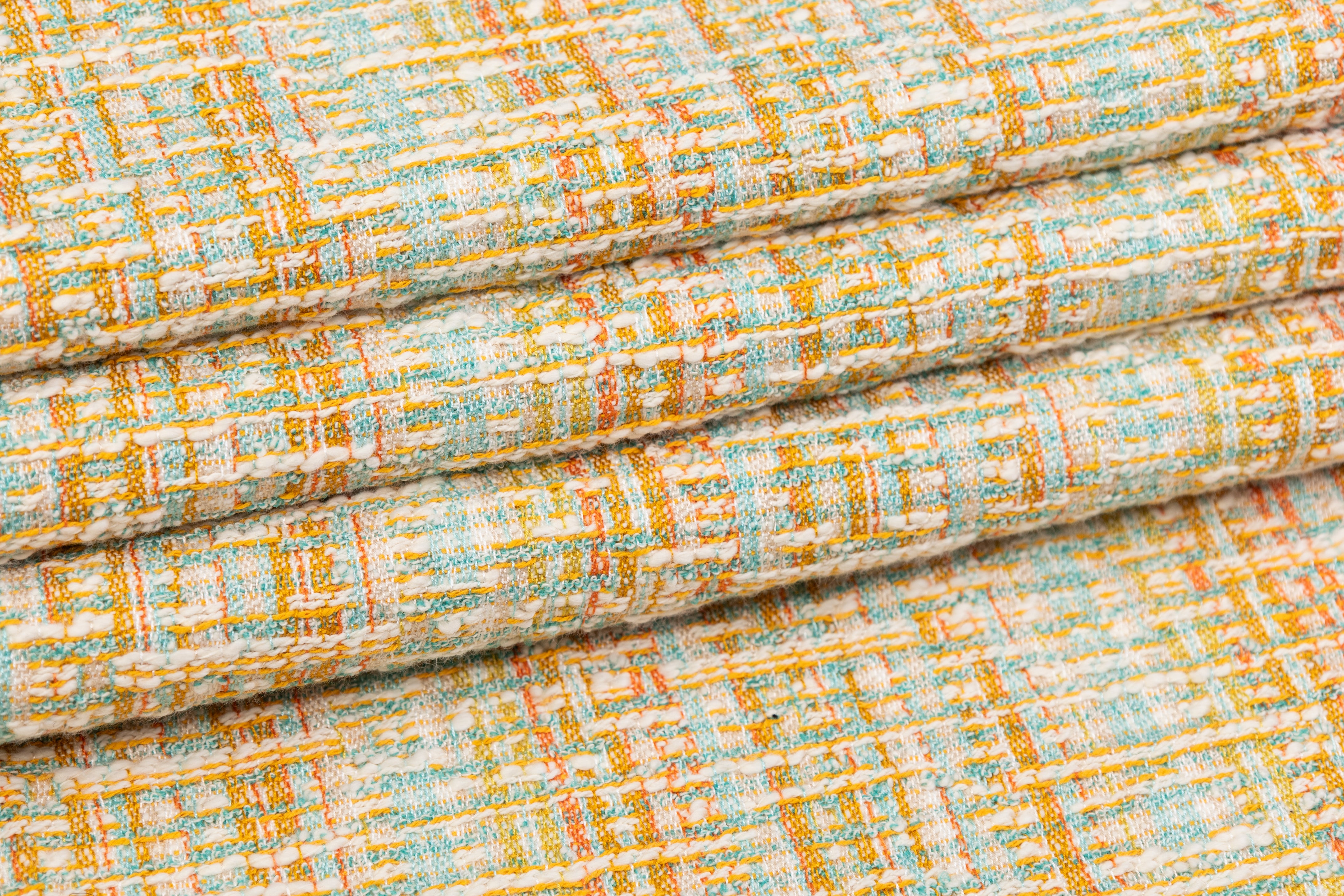 Italian Cotton Viscose Blend Tweed - Multicolor